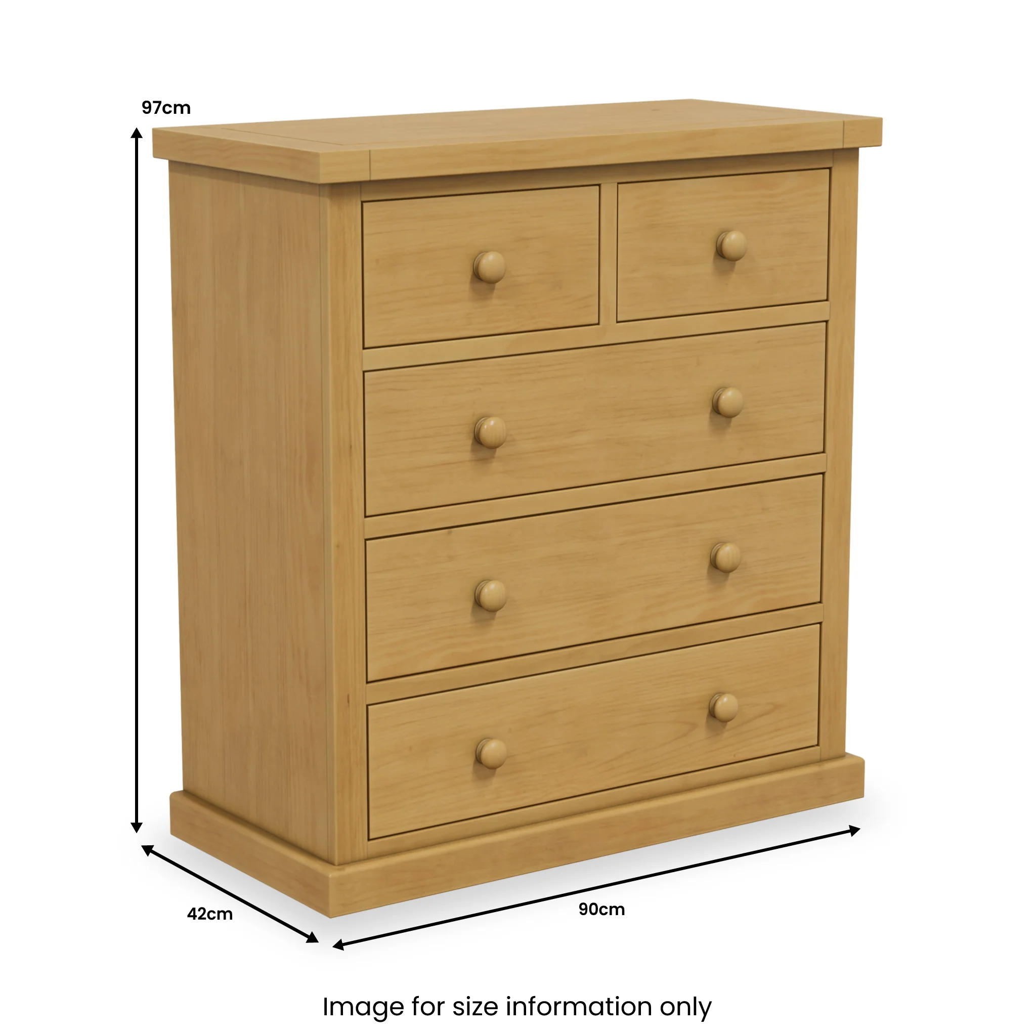 Chiswick Pine 2 over 3 Drawer Chest - Image 5