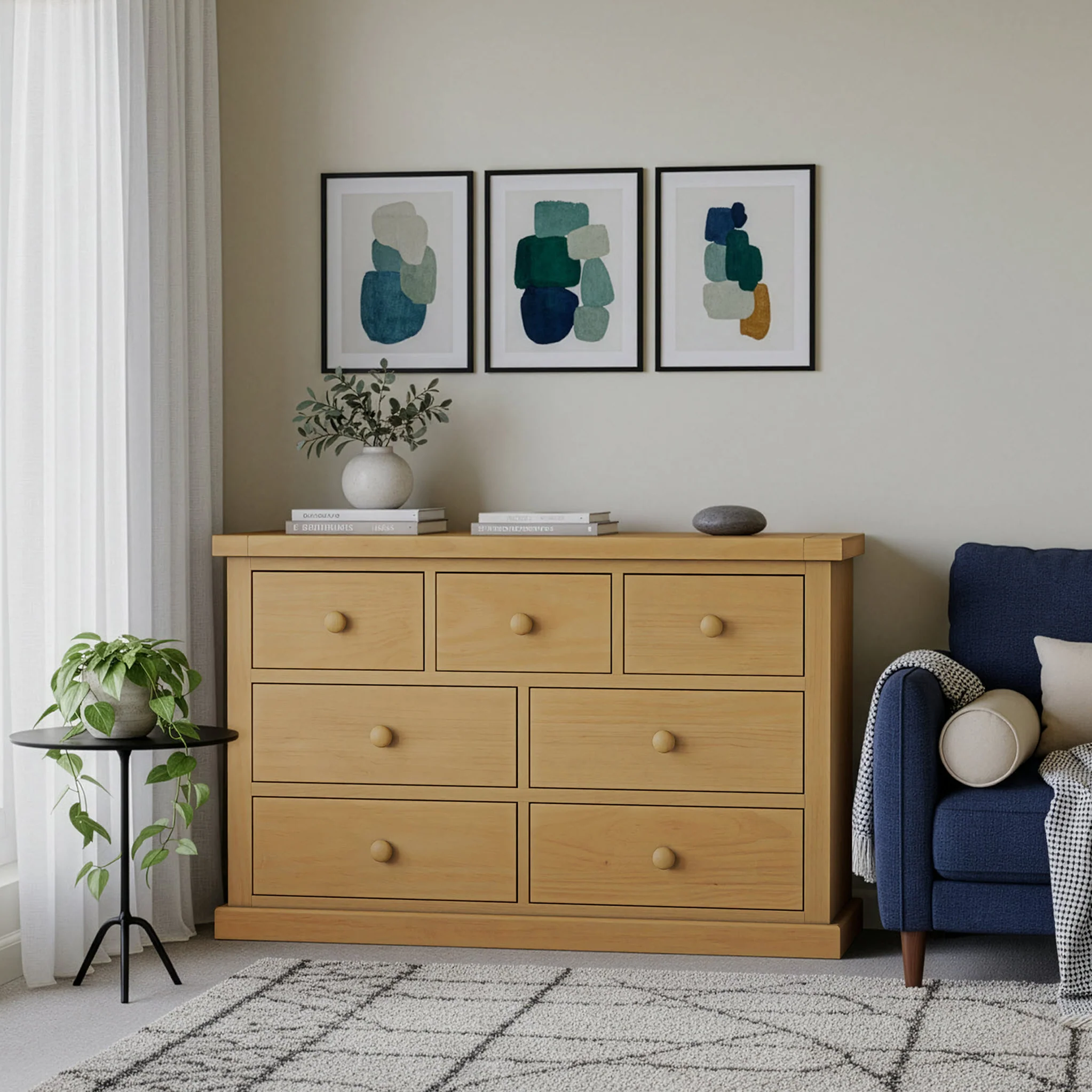 Chiswick Pine 3 over 4 Drawer Chest - Image 2
