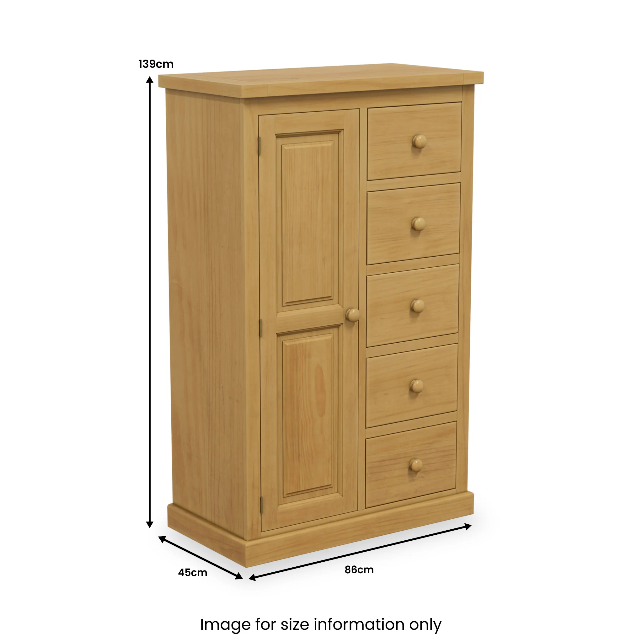 Chiswick Pine Combination Wardrobe - Image 6