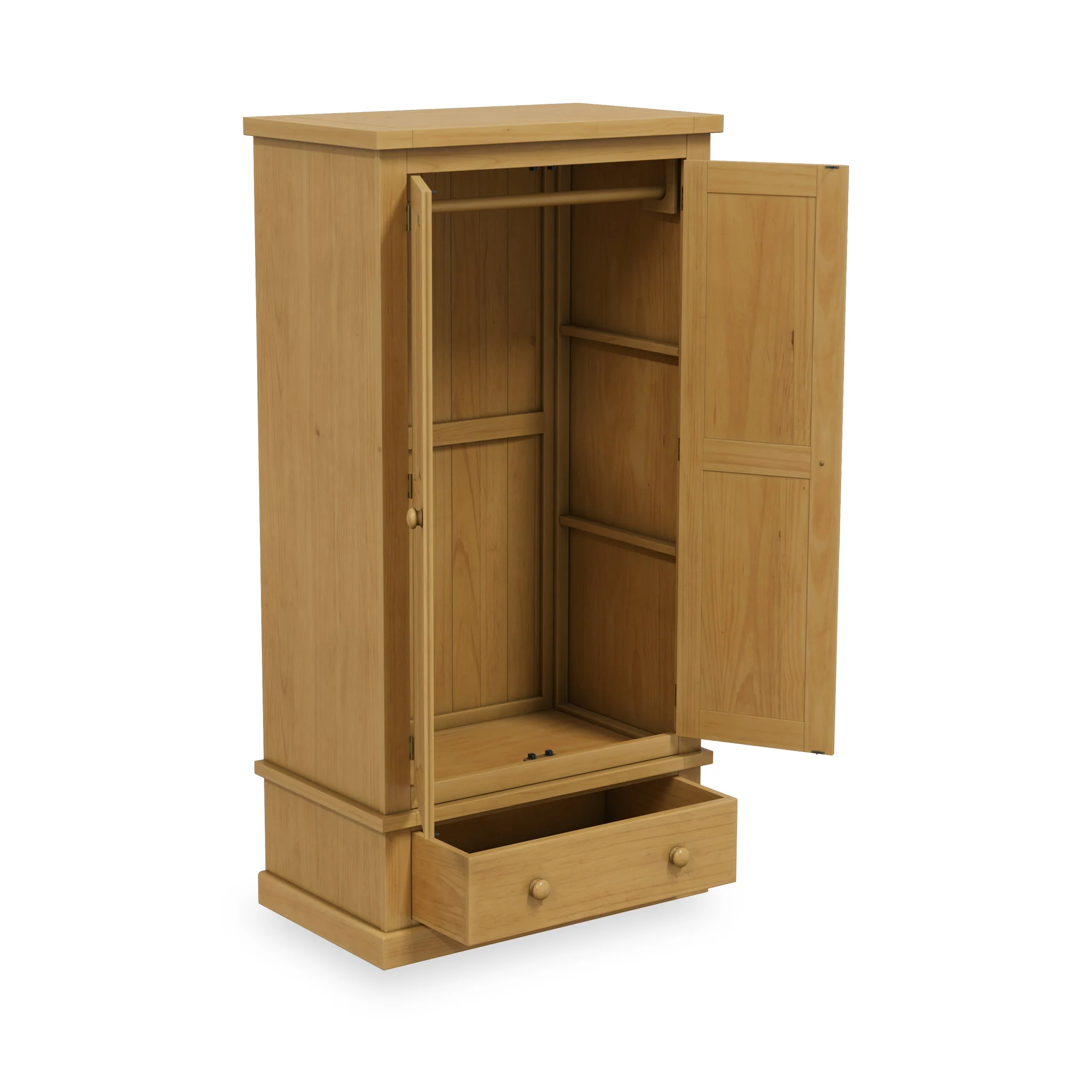 Chiswick Pine Double Wardrobe with Drawer - Image 4
