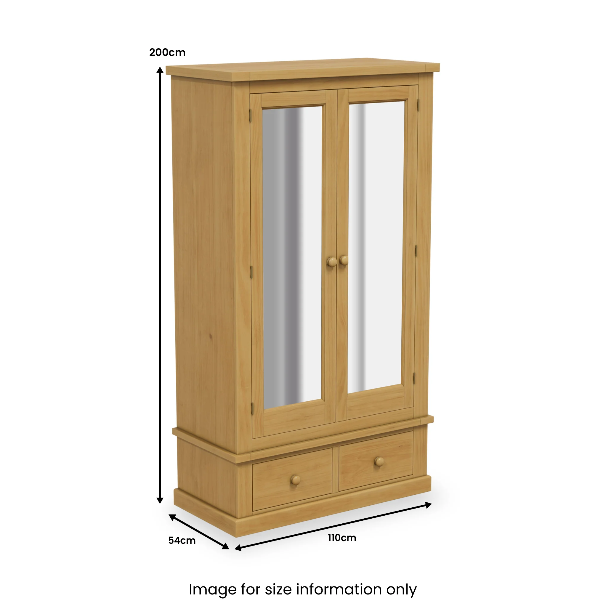 Chiswick Pine Double Wardrobe with Mirror - Image 6