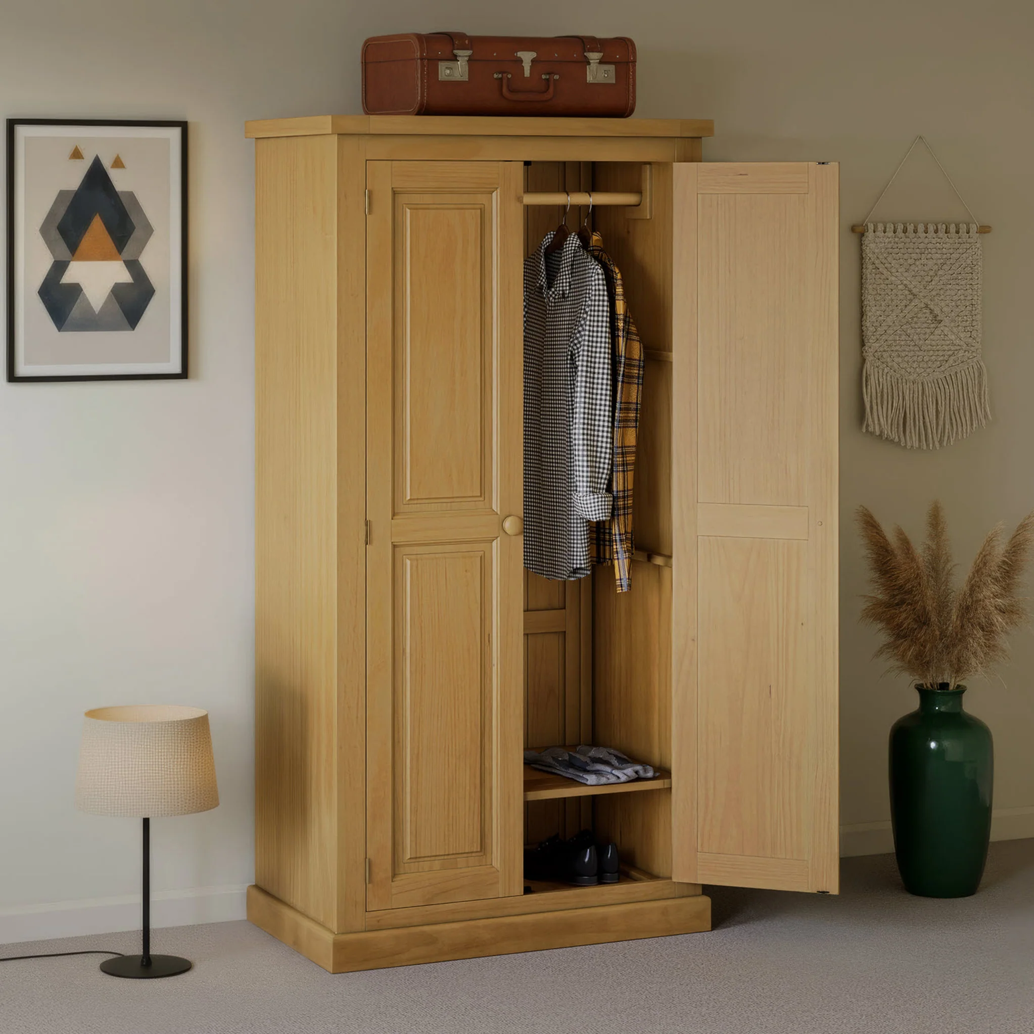 Chiswick Pine Full Hanging Wardrobe - Image 2