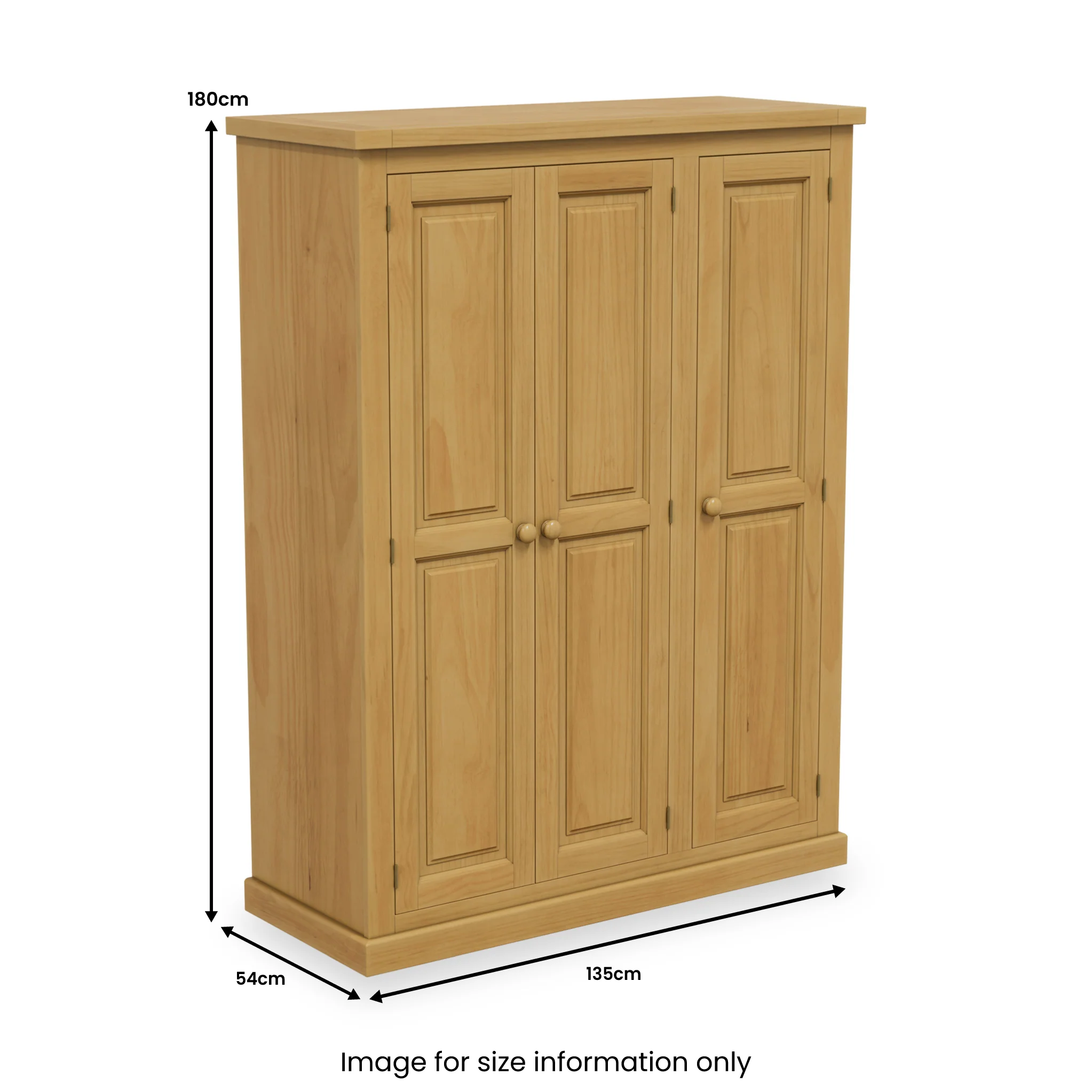 Chiswick Pine Triple Wardrobe - Image 6