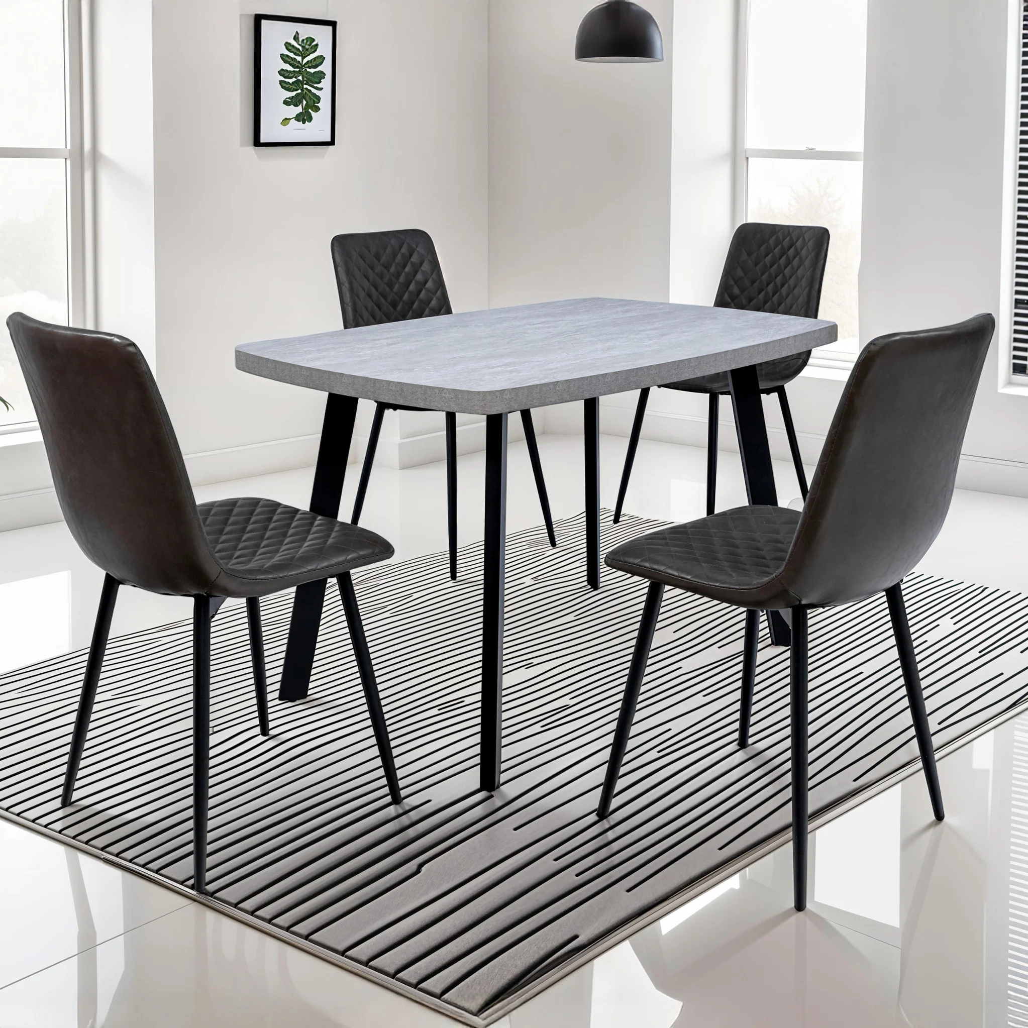 Ciara 120cm Light Grey Dining Table - Image 2