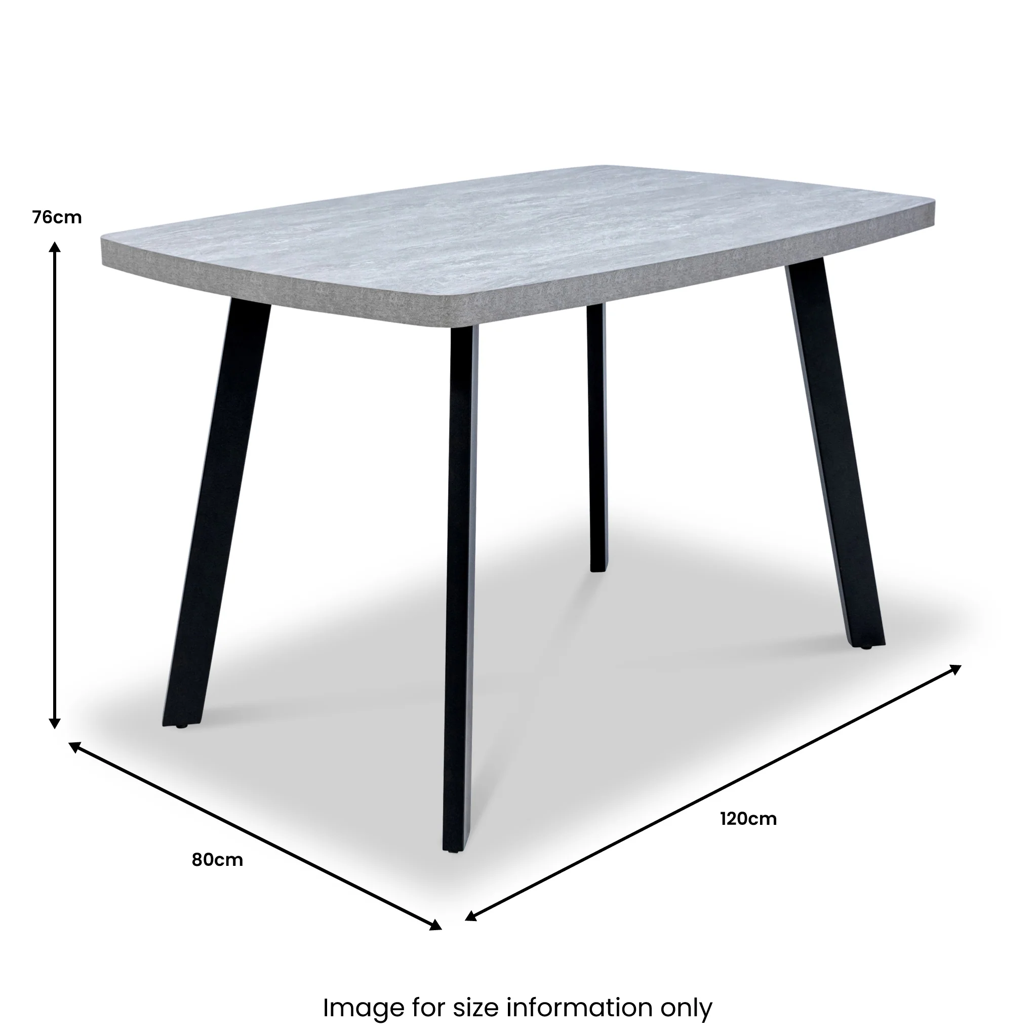 Ciara 120cm Light Grey Dining Table - Image 5