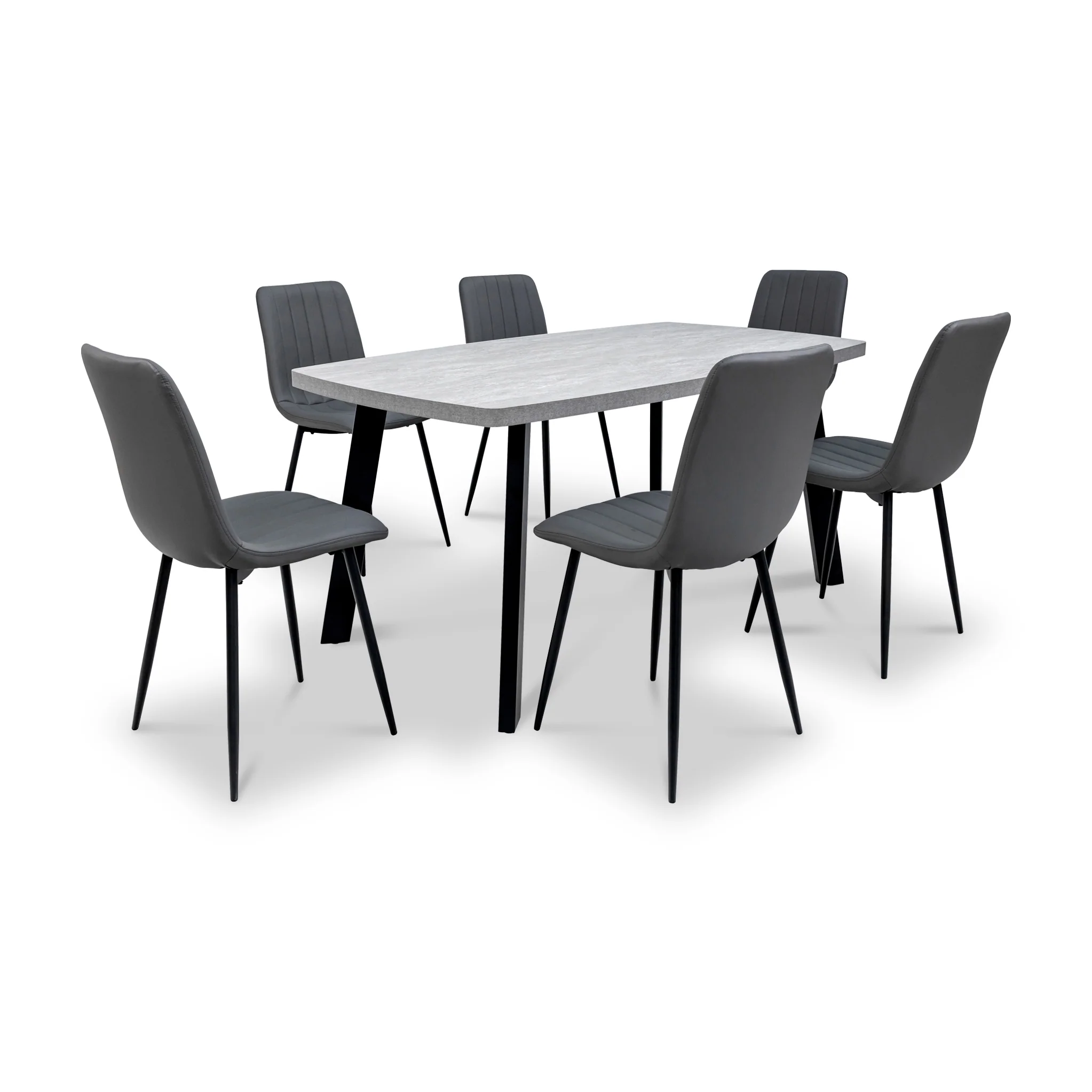 Ciara 160cm Light Grey Dining Table - Image 4