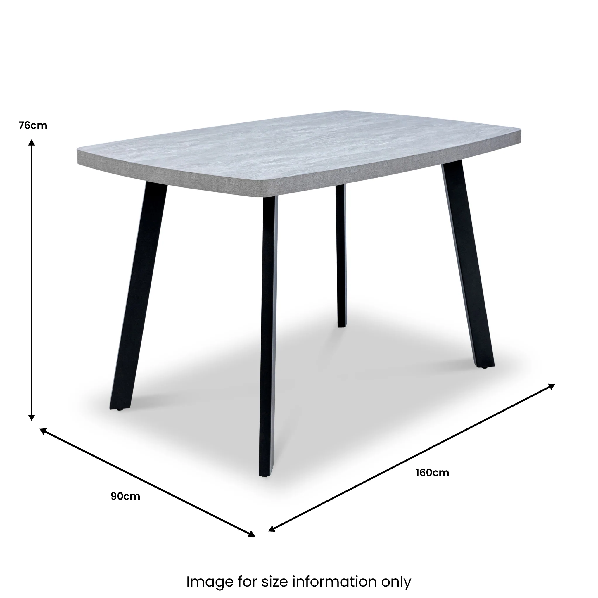 Ciara 160cm Light Grey Dining Table - Image 5