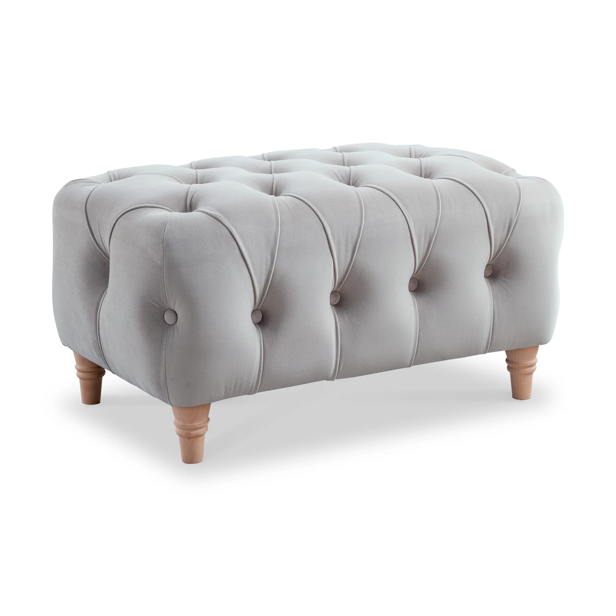 Clarence Velvet Buttoned Footstool - Image 11