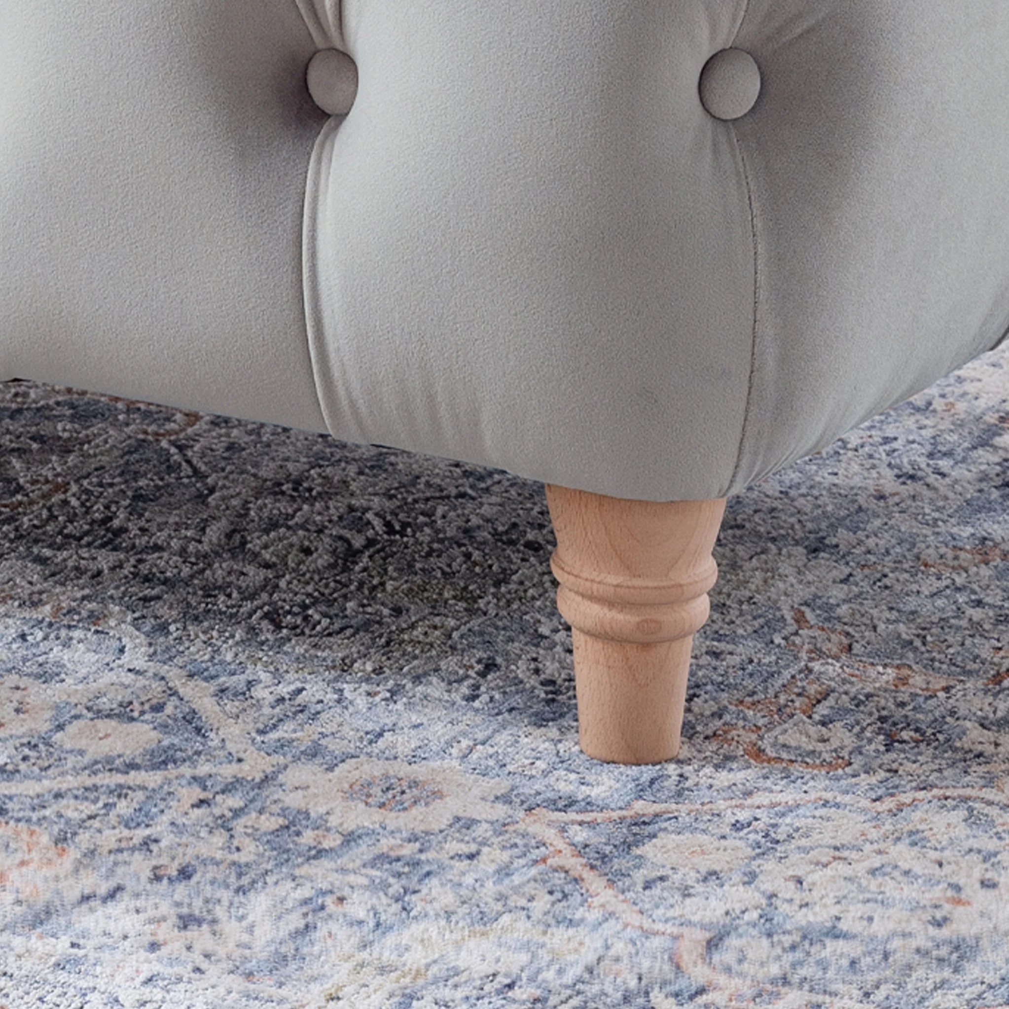 Clarence Velvet Buttoned Footstool - Image 14
