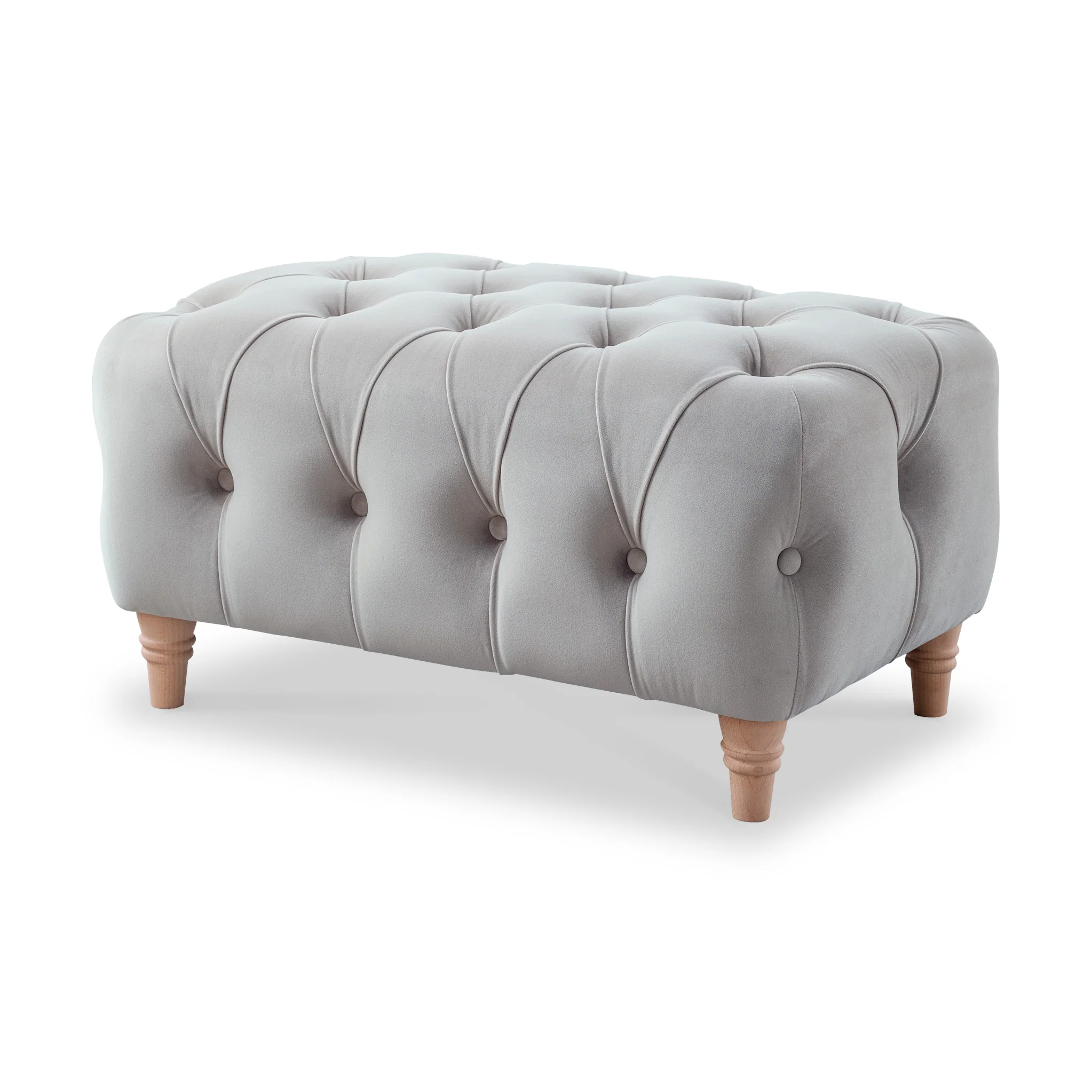 Clarence Velvet Buttoned Footstool - Image 15