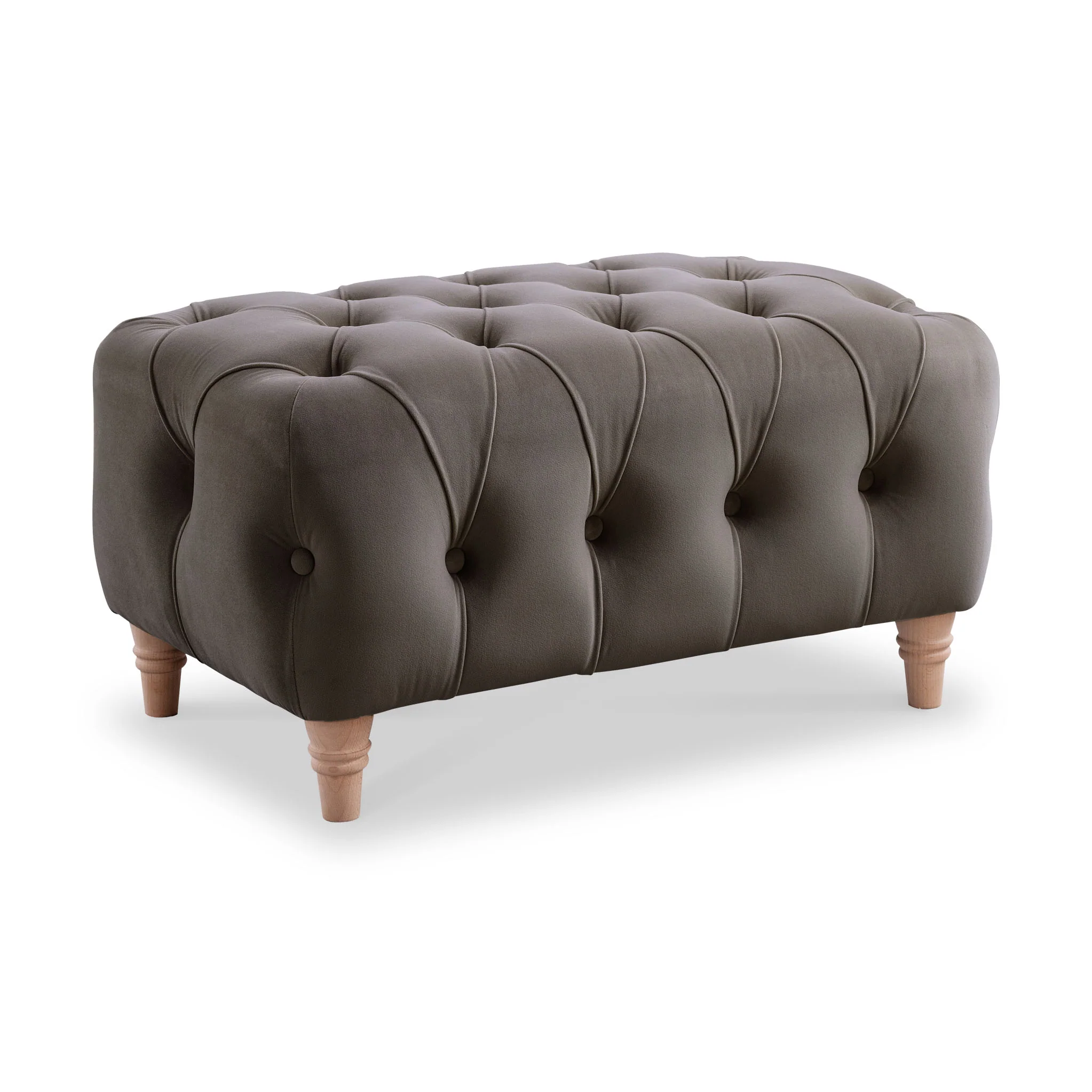 Clarence Velvet Buttoned Footstool - Image 16