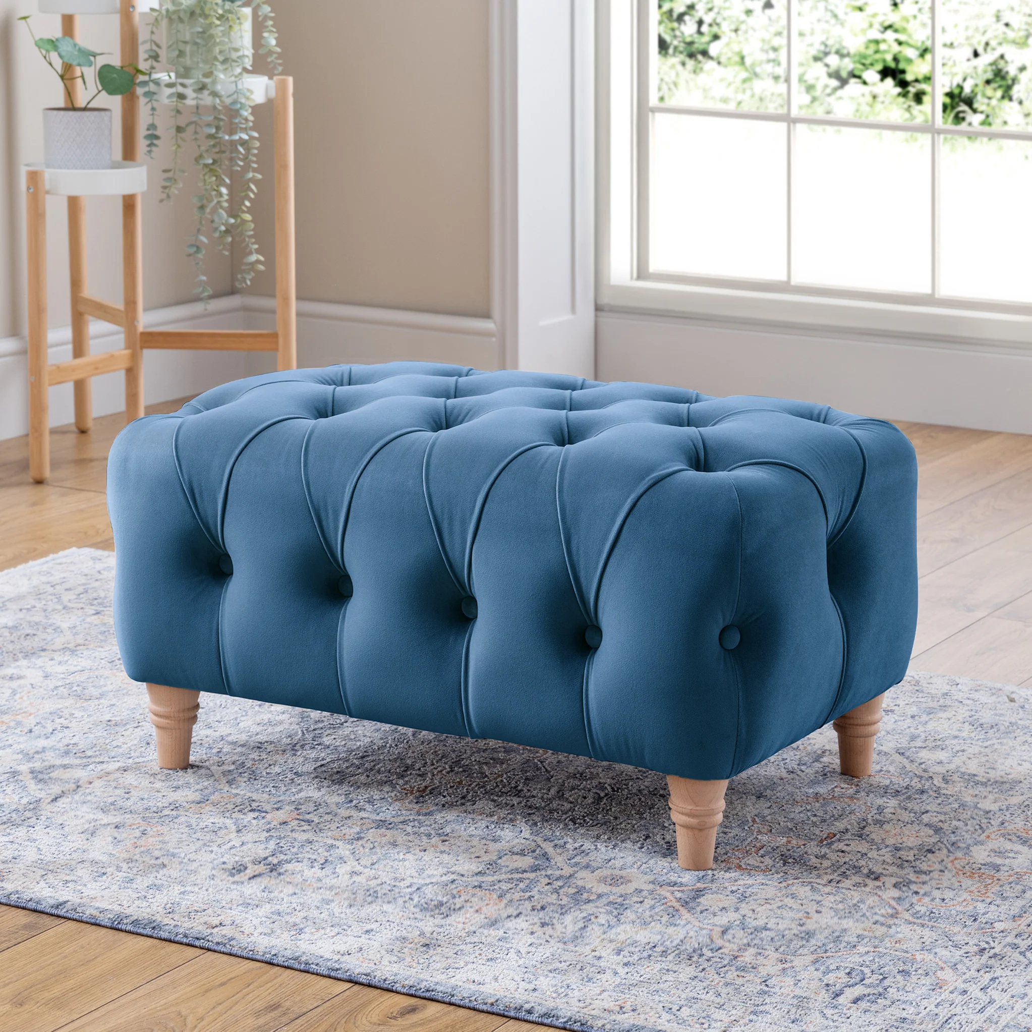 Clarence Velvet Buttoned Footstool - Image 22