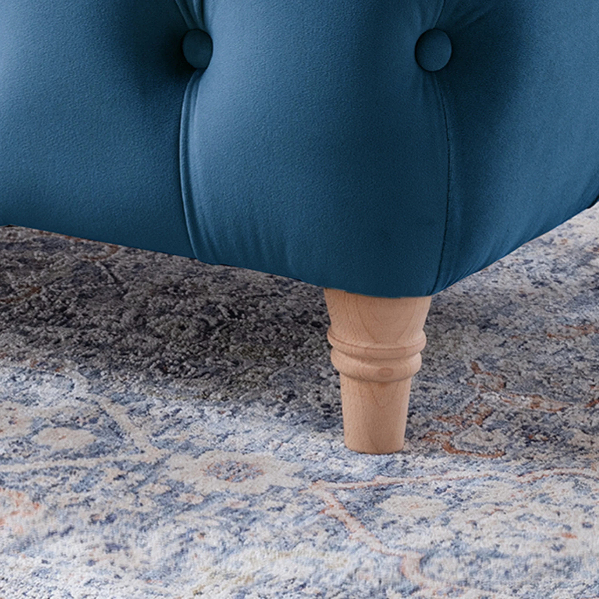 Clarence Velvet Buttoned Footstool - Image 24