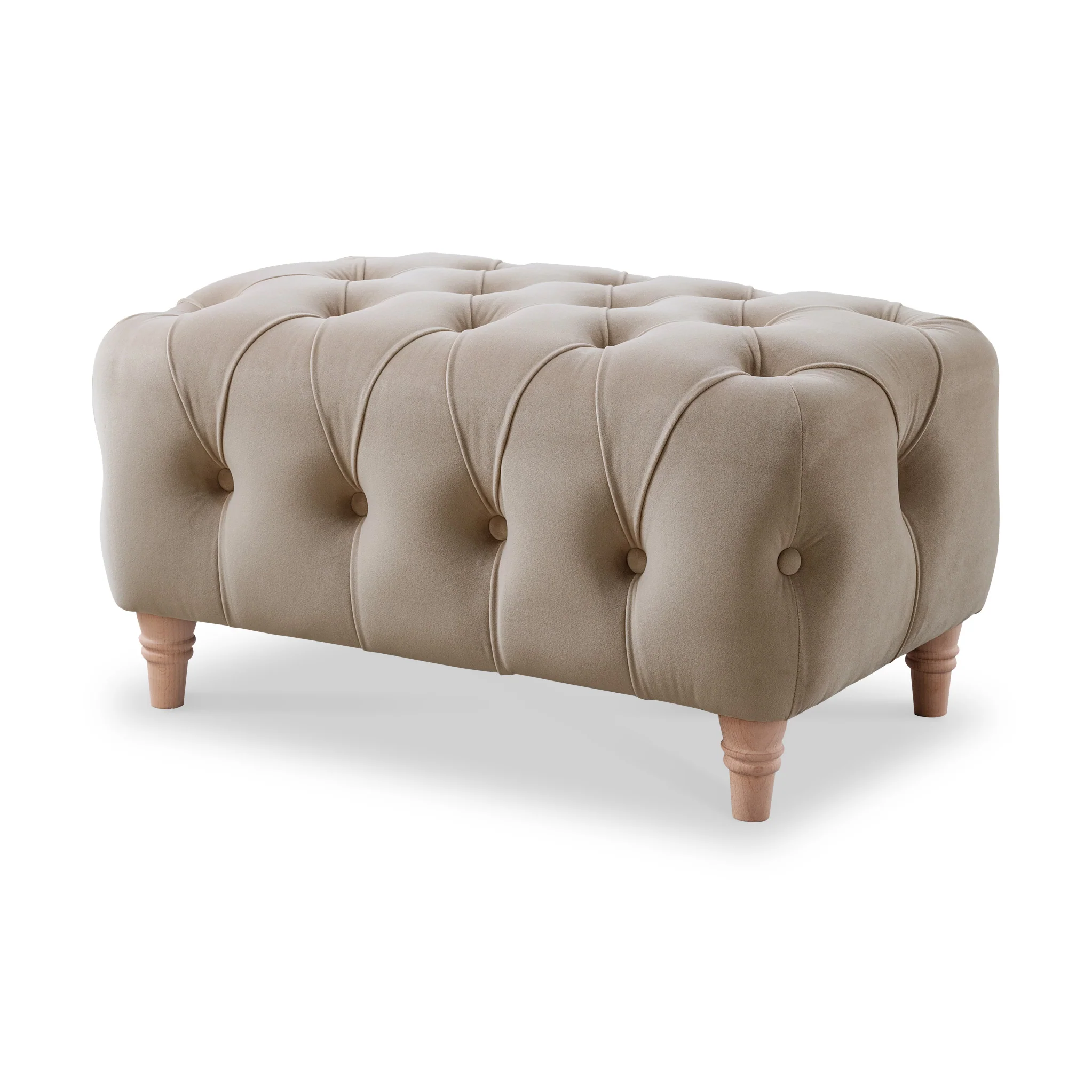 Clarence Velvet Buttoned Footstool - Image 5