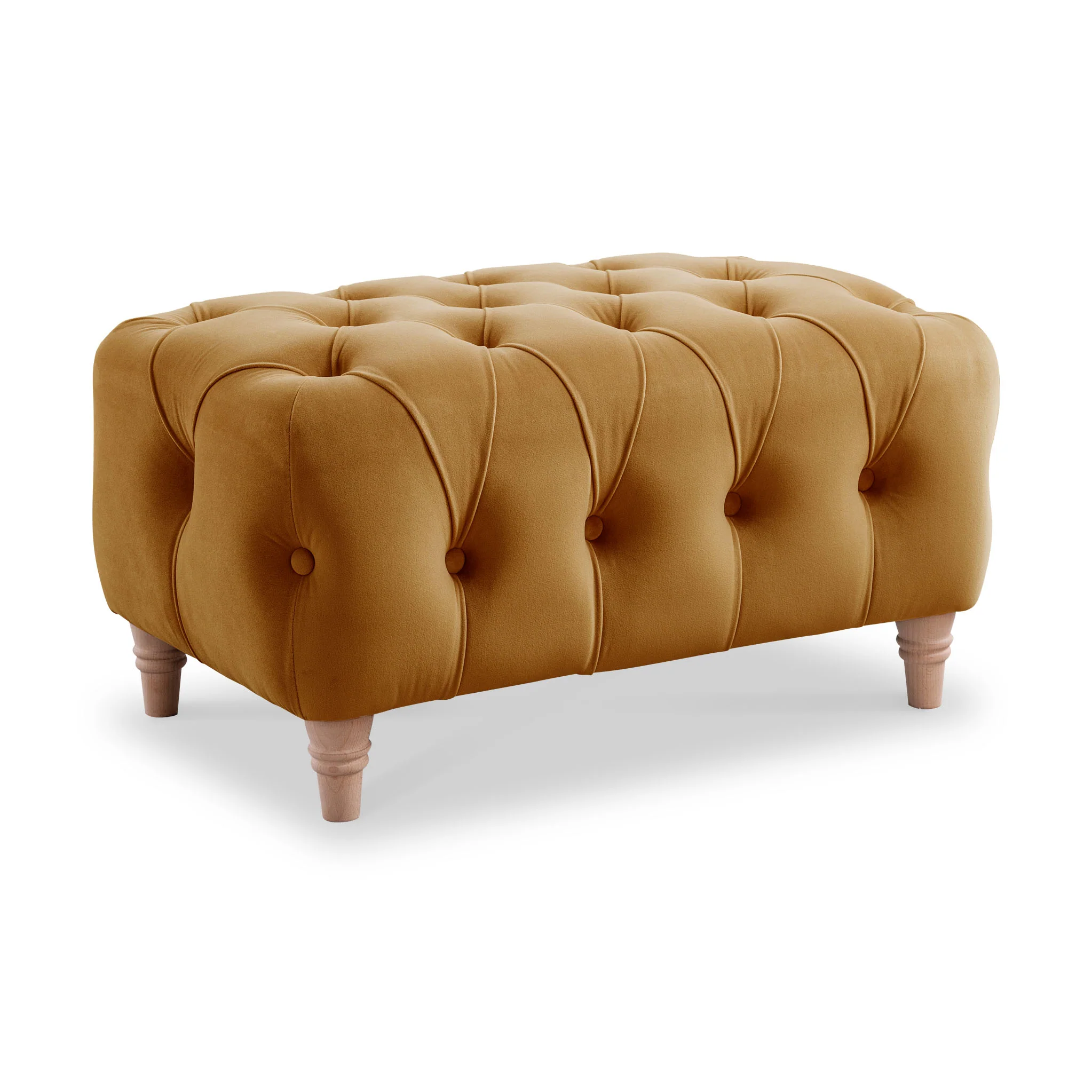 Clarence Velvet Buttoned Footstool - Image 6
