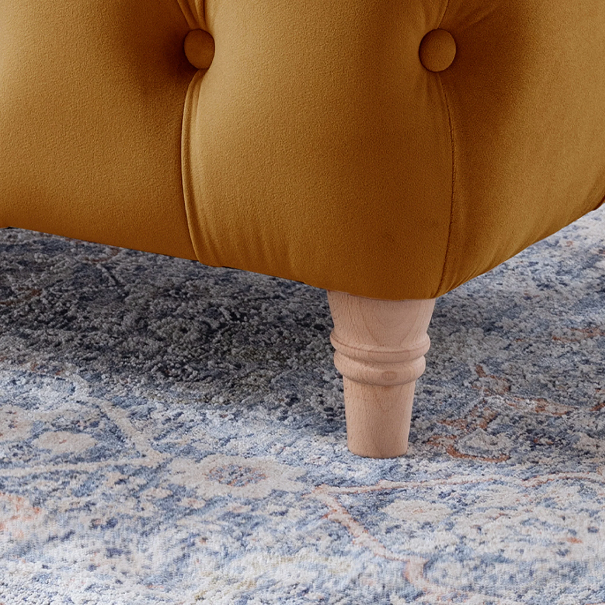 Clarence Velvet Buttoned Footstool - Image 9