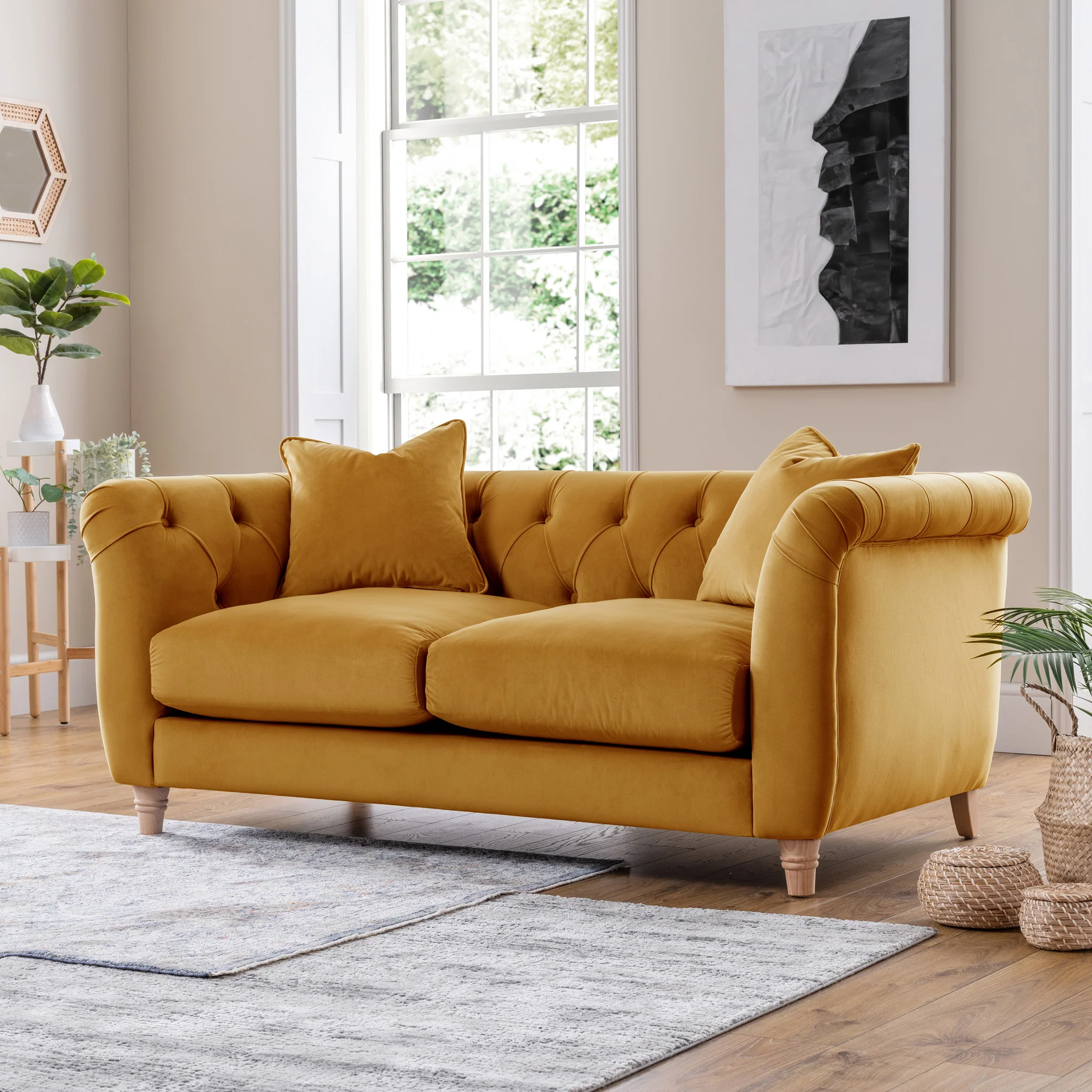 Clarence Velvet Chesterfield 2 Seater Sofa - Image 14