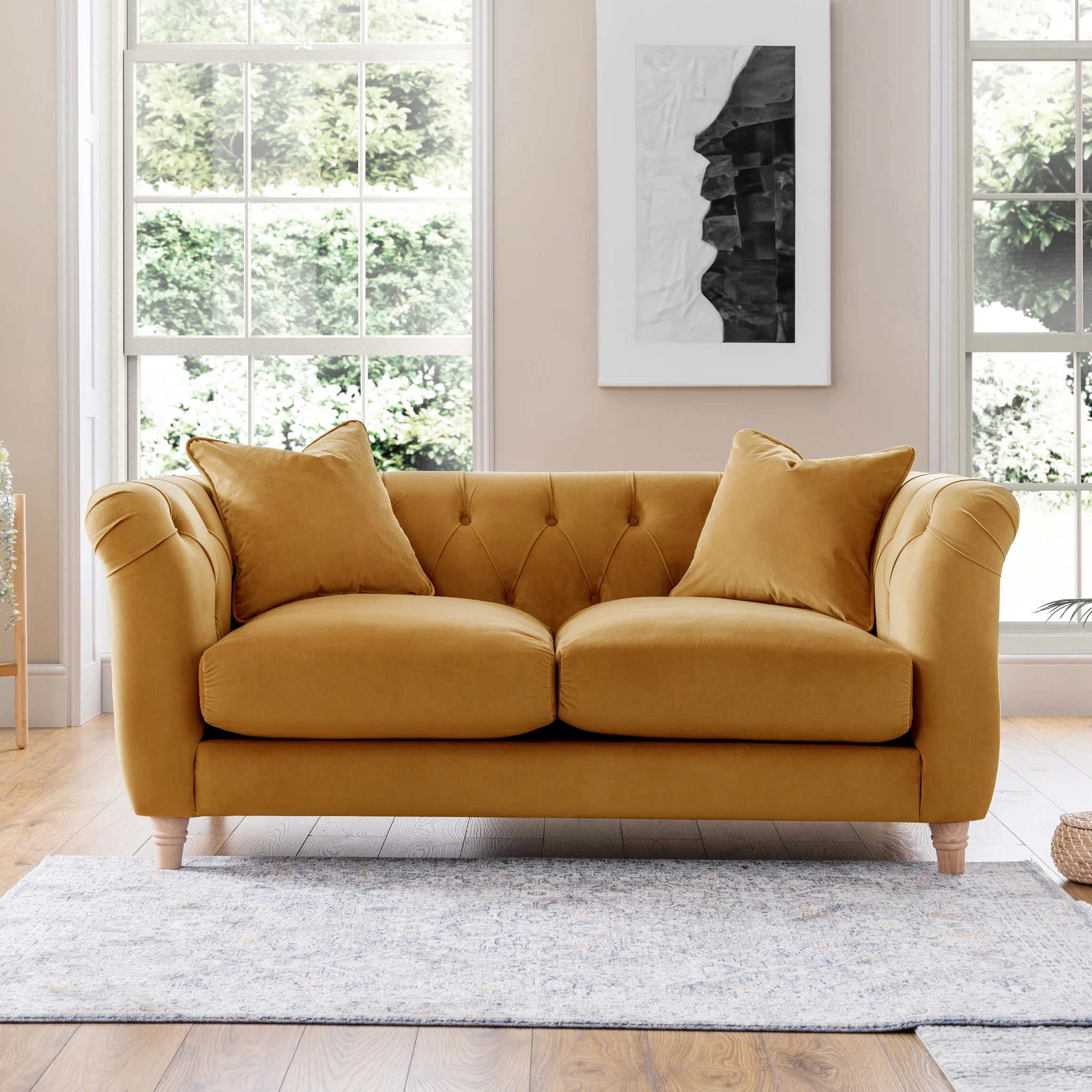 Clarence Velvet Chesterfield 2 Seater Sofa - Image 15