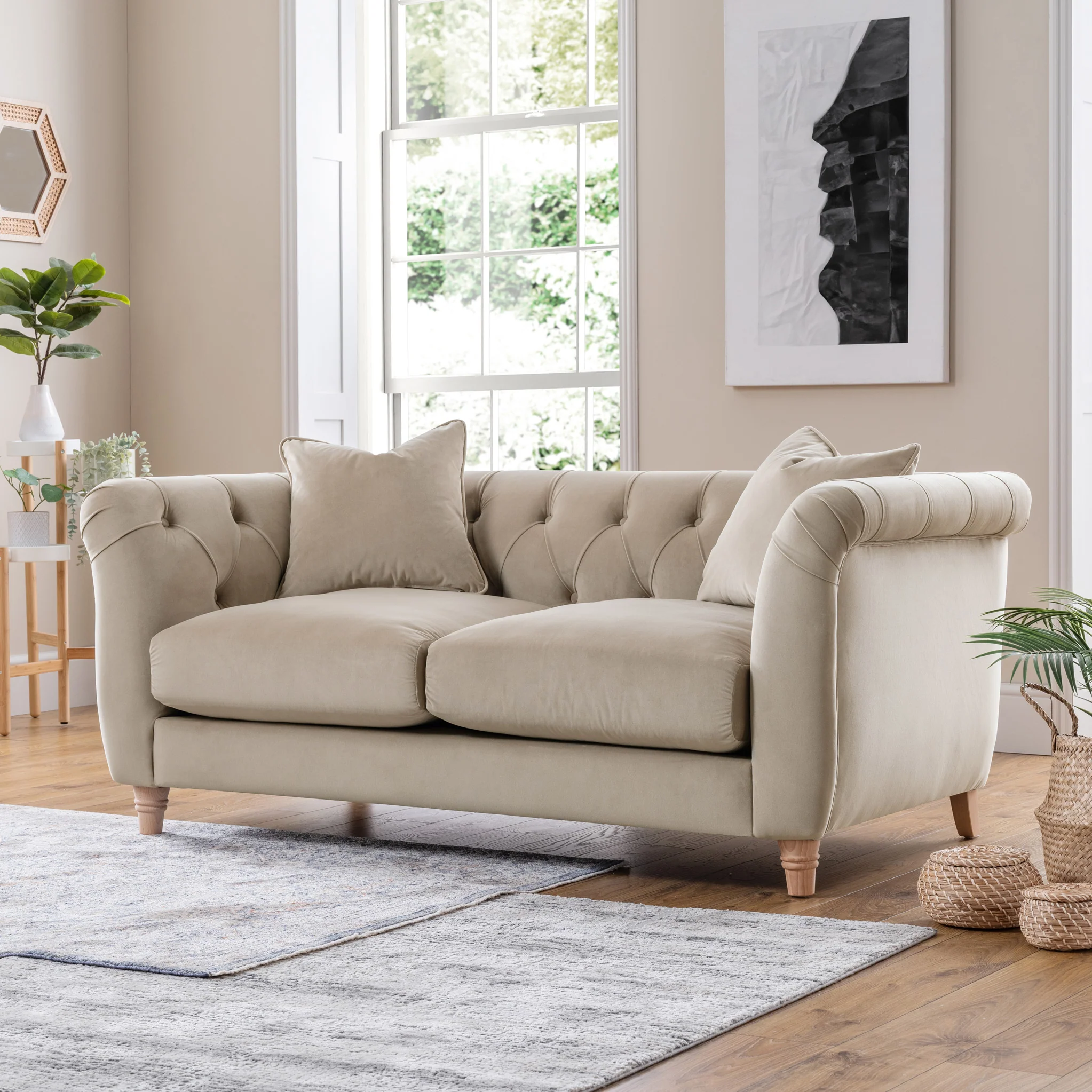 Clarence Velvet Chesterfield 2 Seater Sofa - Image 20