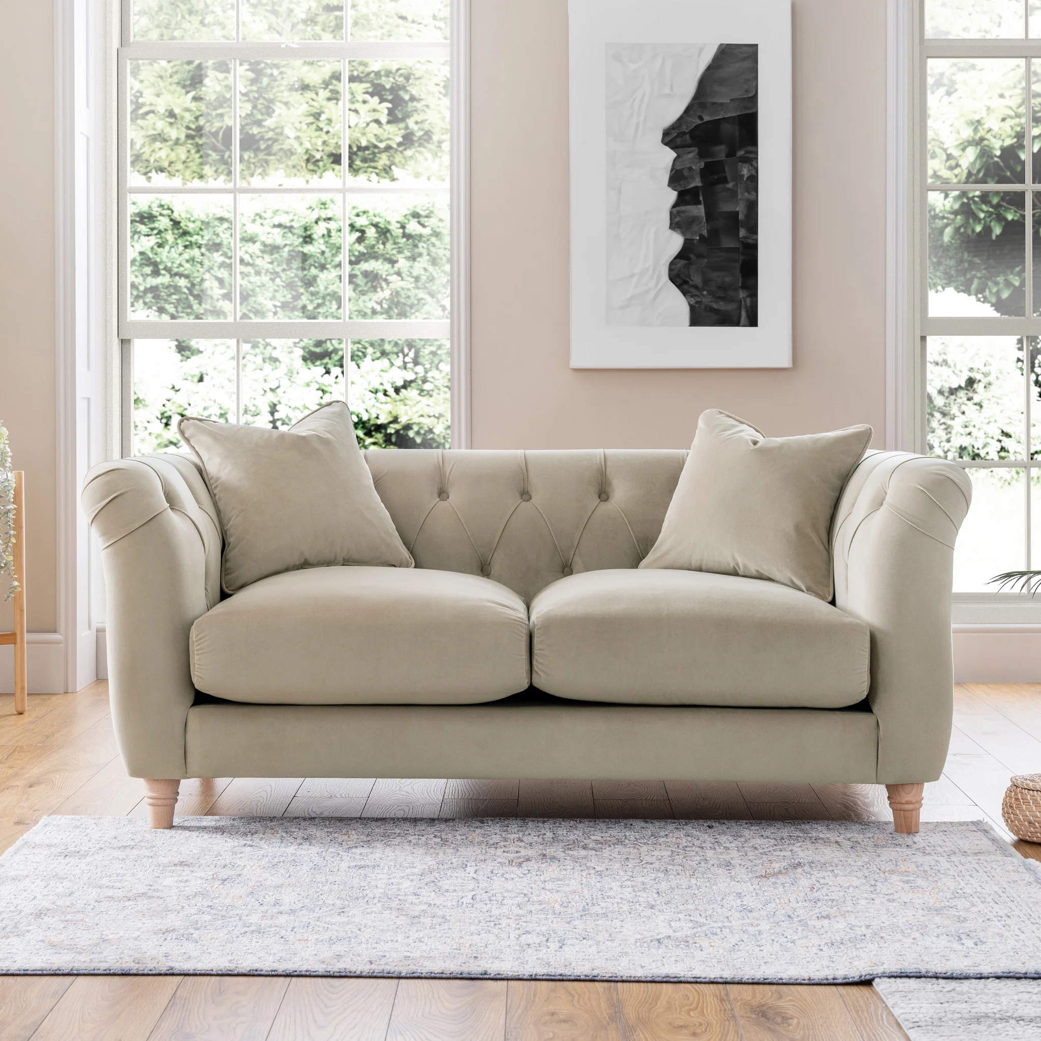 Clarence Velvet Chesterfield 2 Seater Sofa - Image 21