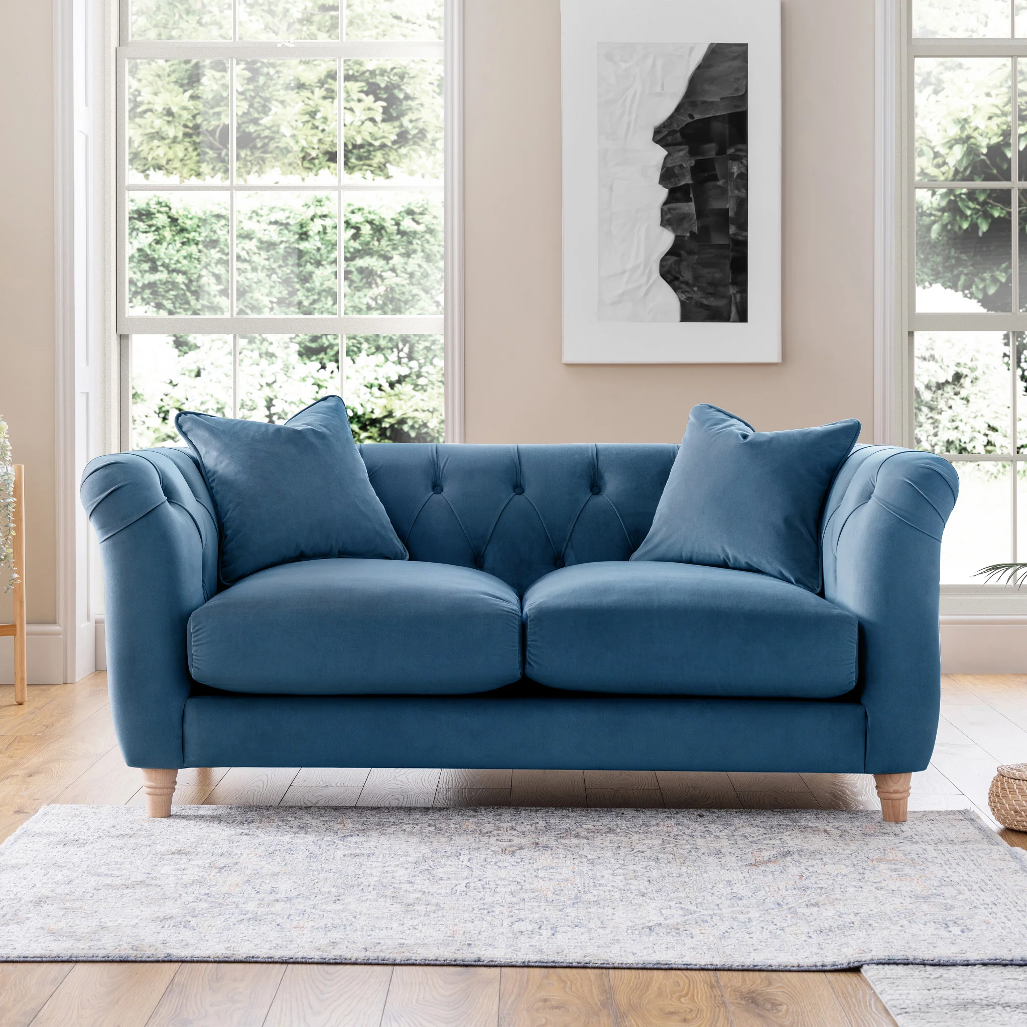 Clarence Velvet Chesterfield 2 Seater Sofa - Image 27