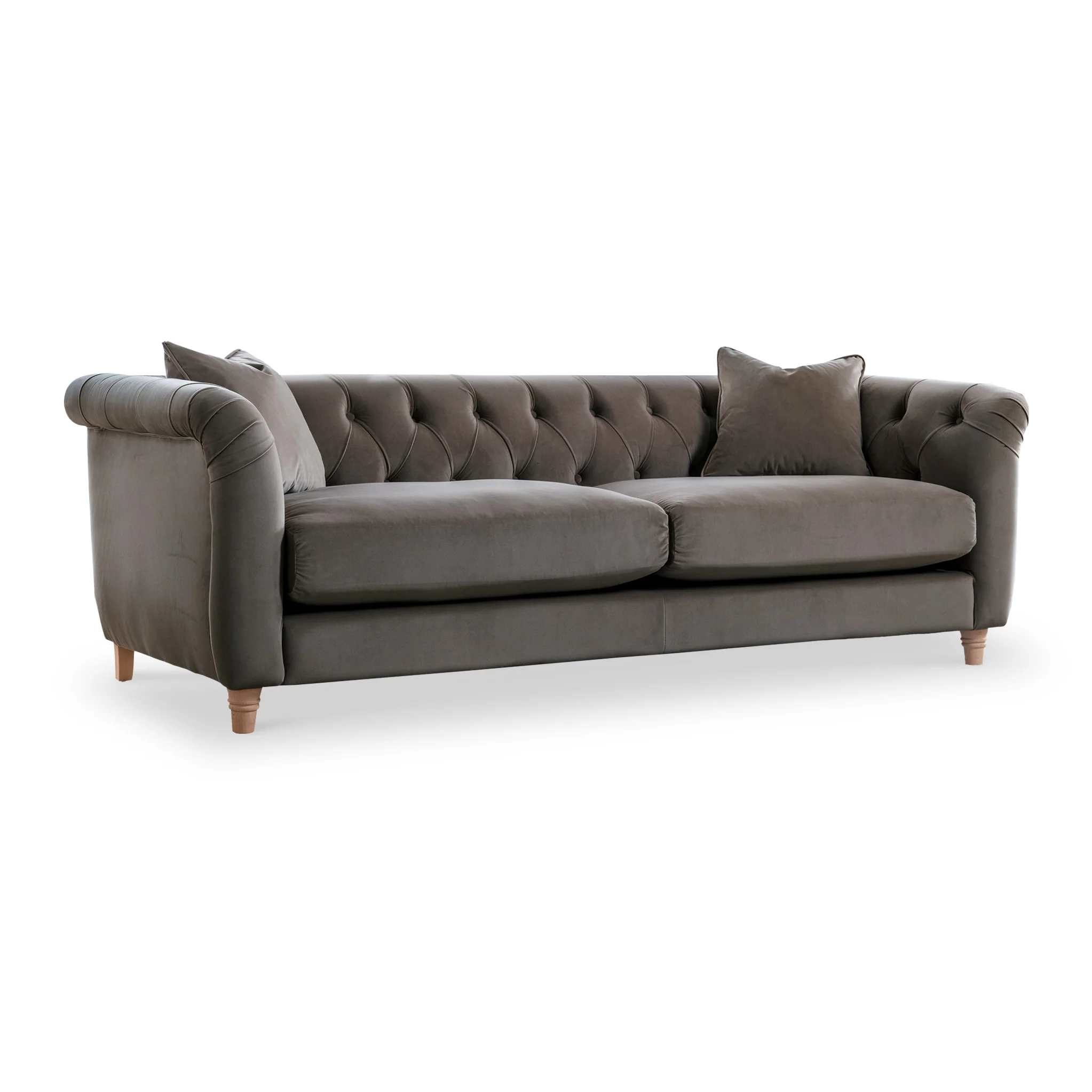 Clarence Velvet Chesterfield 3 Seater Sofa - Image 11