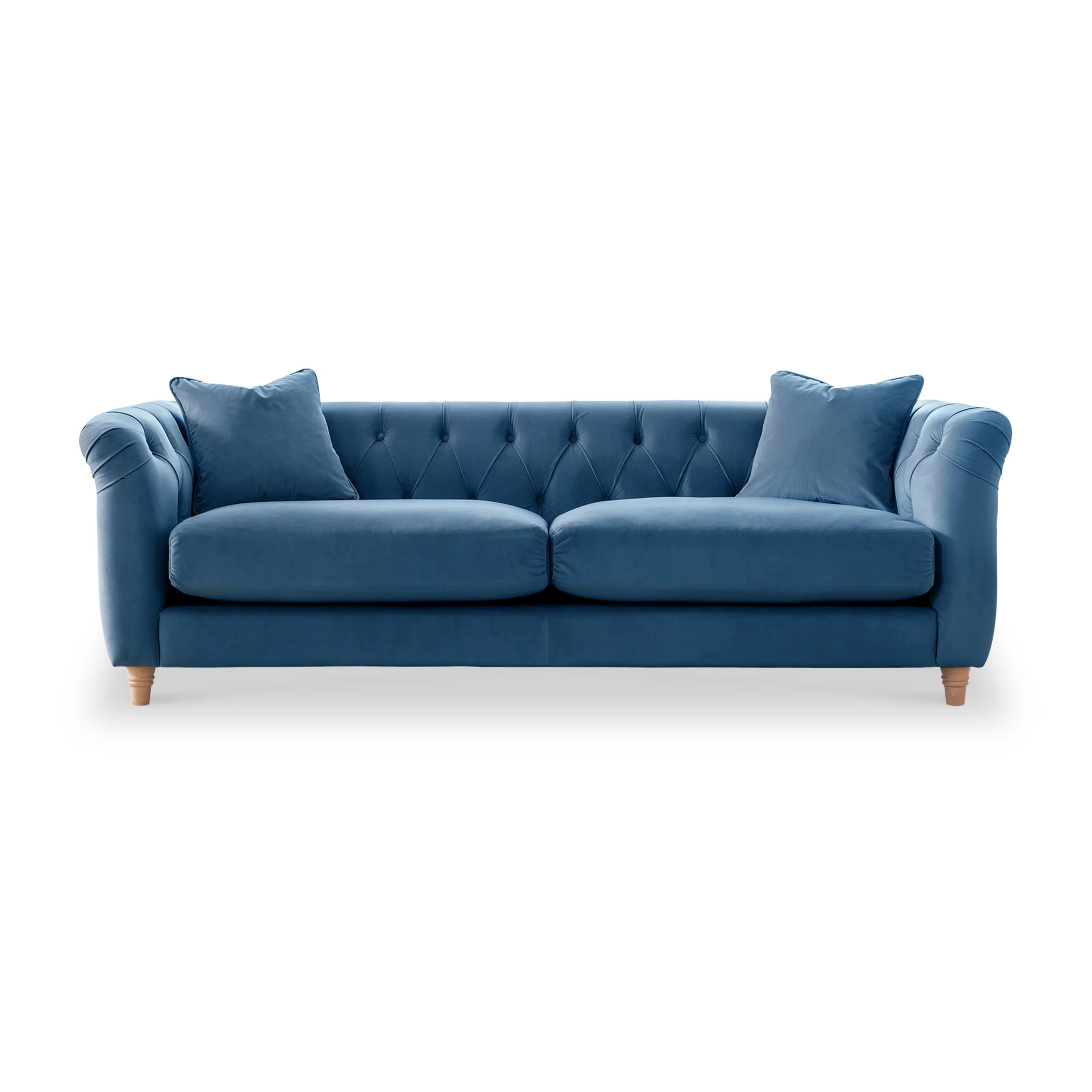 Clarence Velvet Chesterfield 3 Seater Sofa - Image 25