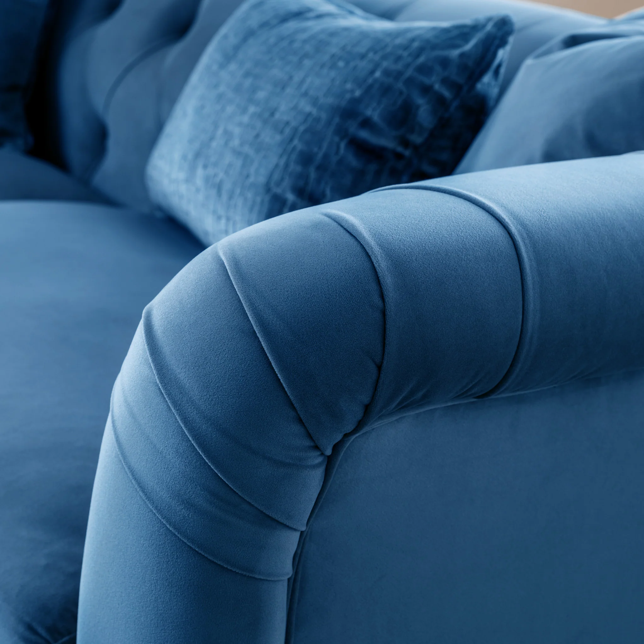 Clarence Velvet Chesterfield 3 Seater Sofa - Image 28