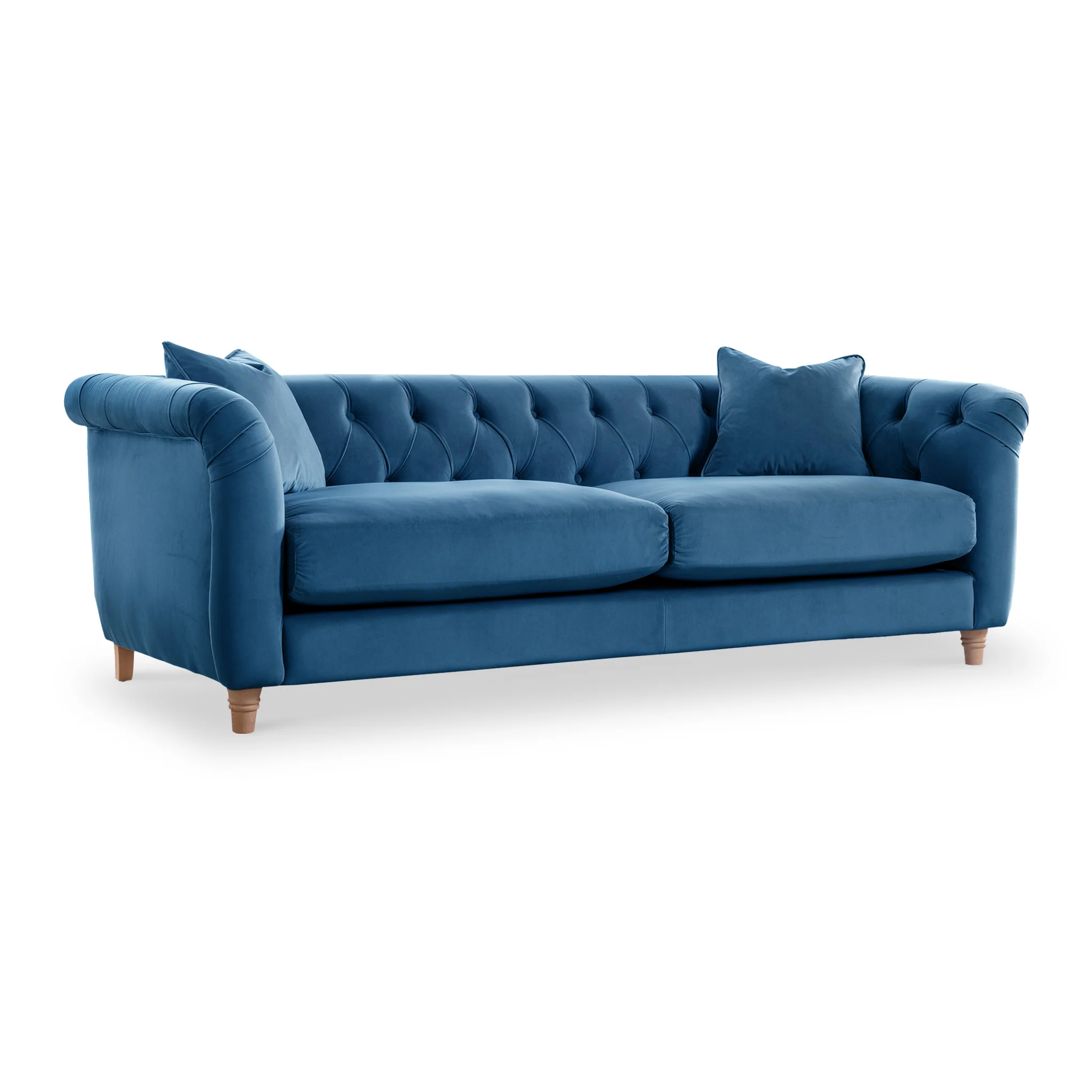 Clarence Velvet Chesterfield 3 Seater Sofa - Image 29