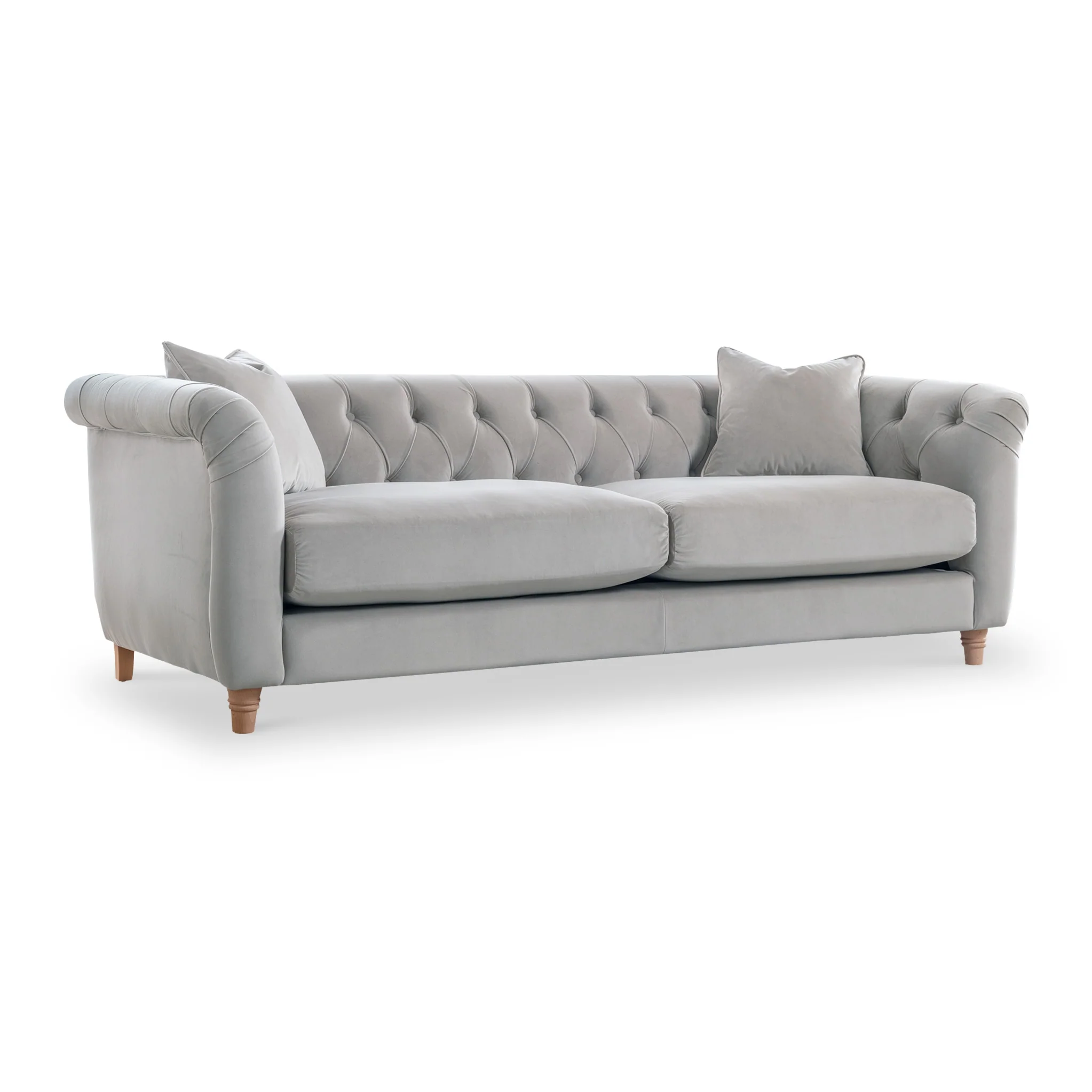 Clarence Velvet Chesterfield 3 Seater Sofa - Image 5