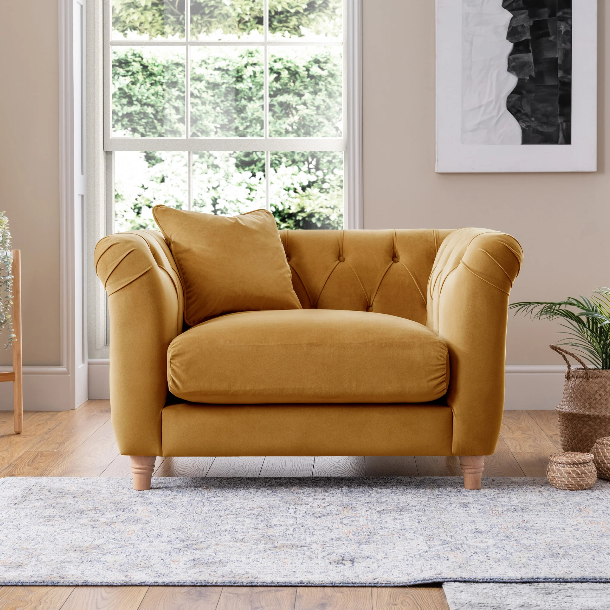 Clarence Velvet Chesterfield Armchair - Image 15