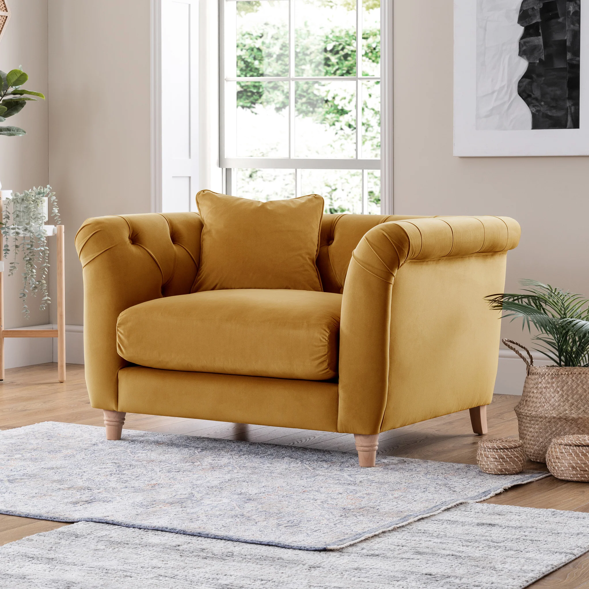 Clarence Velvet Chesterfield Armchair - Image 16