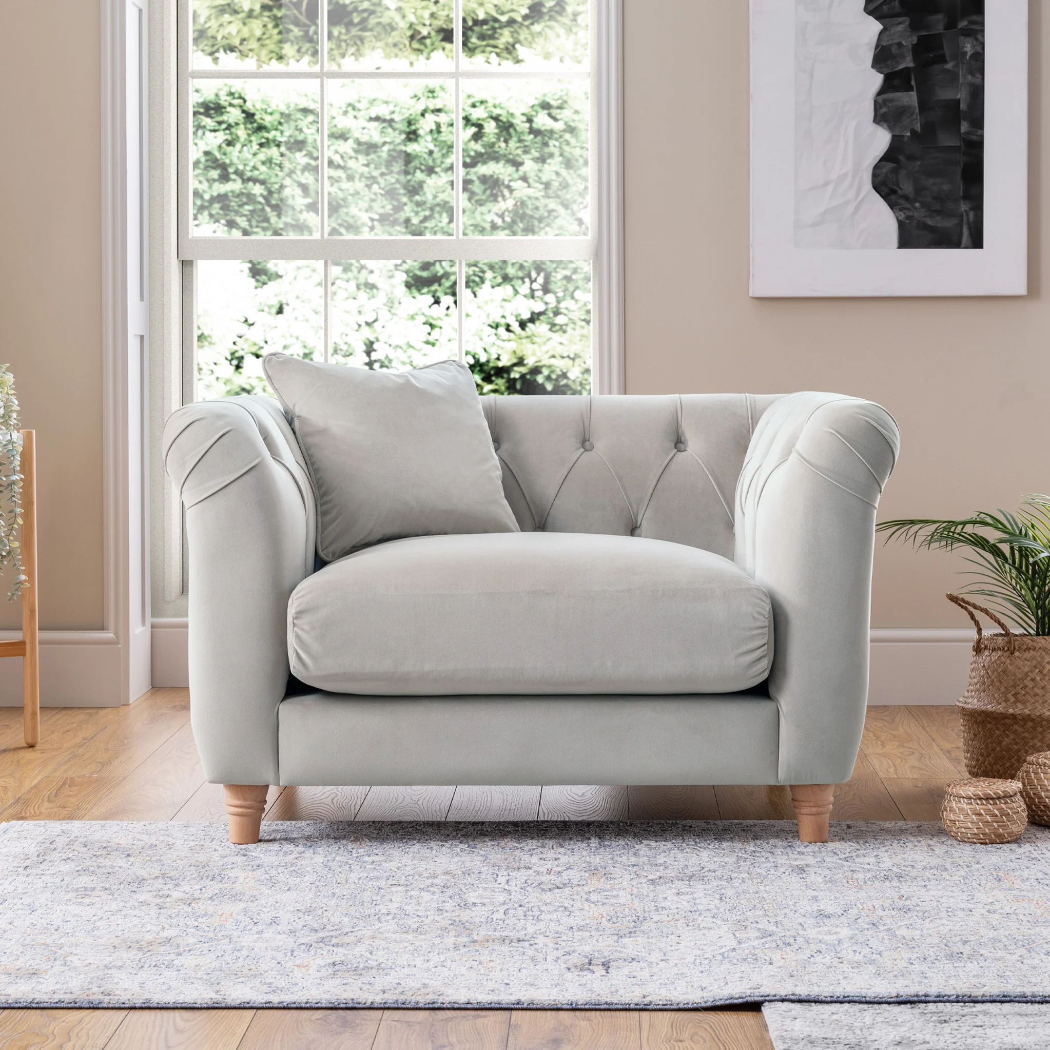 Clarence Velvet Chesterfield Armchair - Image 2