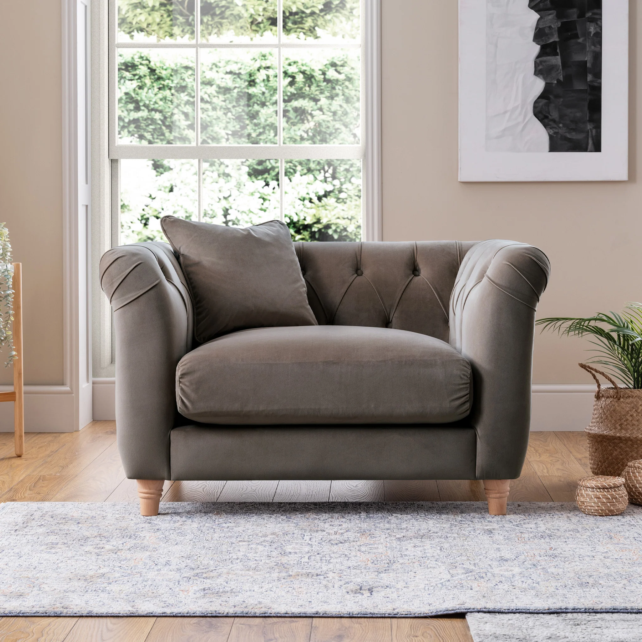 Clarence Velvet Chesterfield Armchair - Image 8