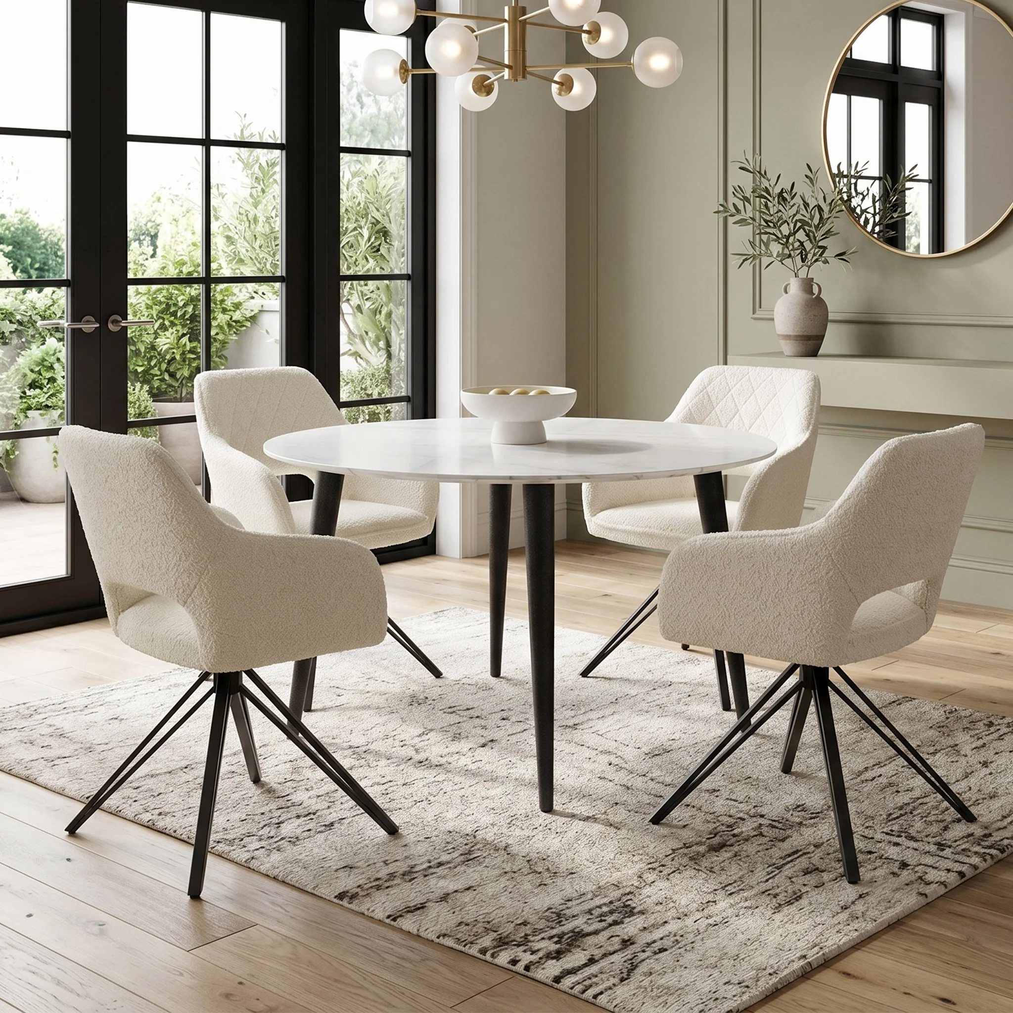 Claude Faux Marble Round Dining Table - Image 2