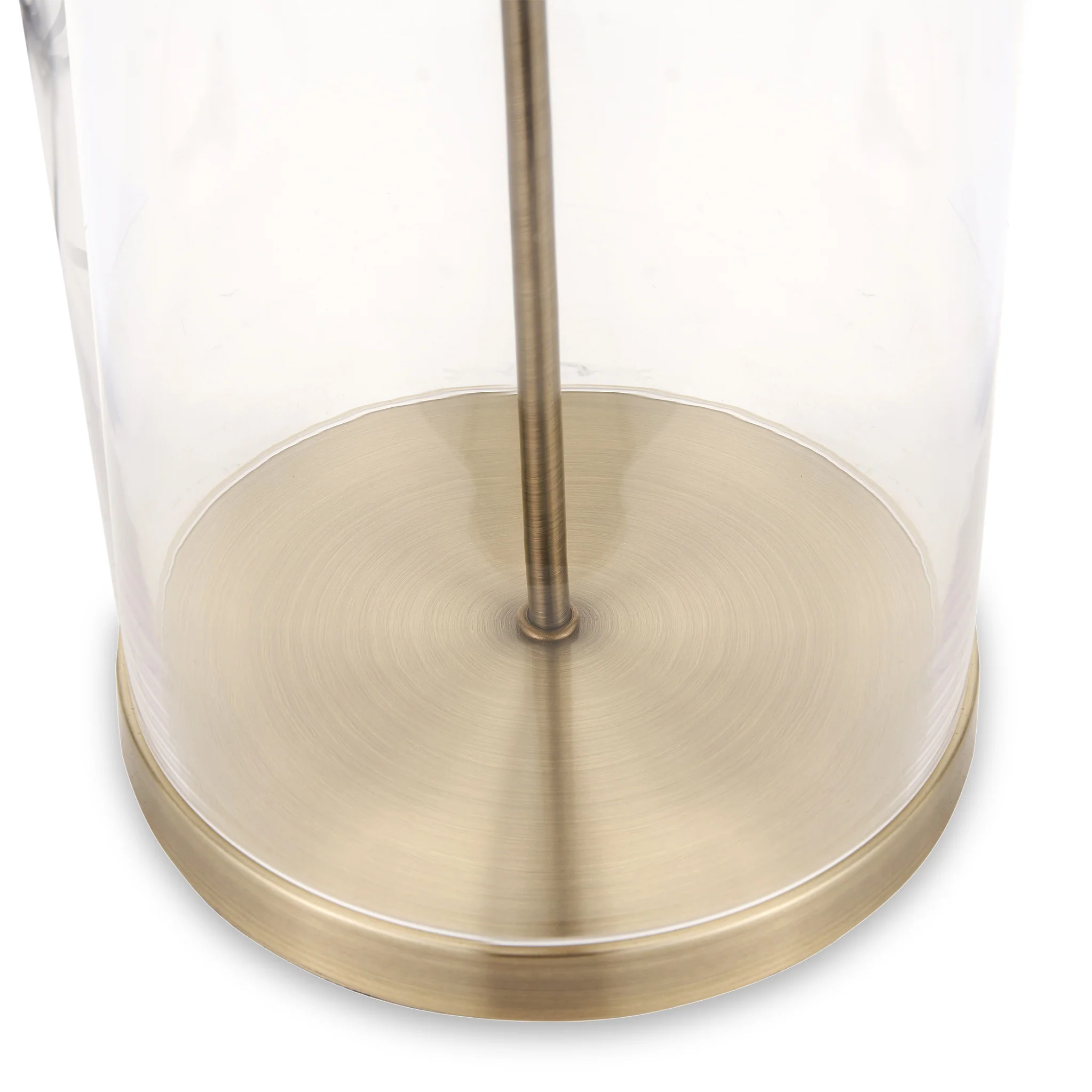 Cloche Clear Glass and Antique Brass Table Lamp - Image 4