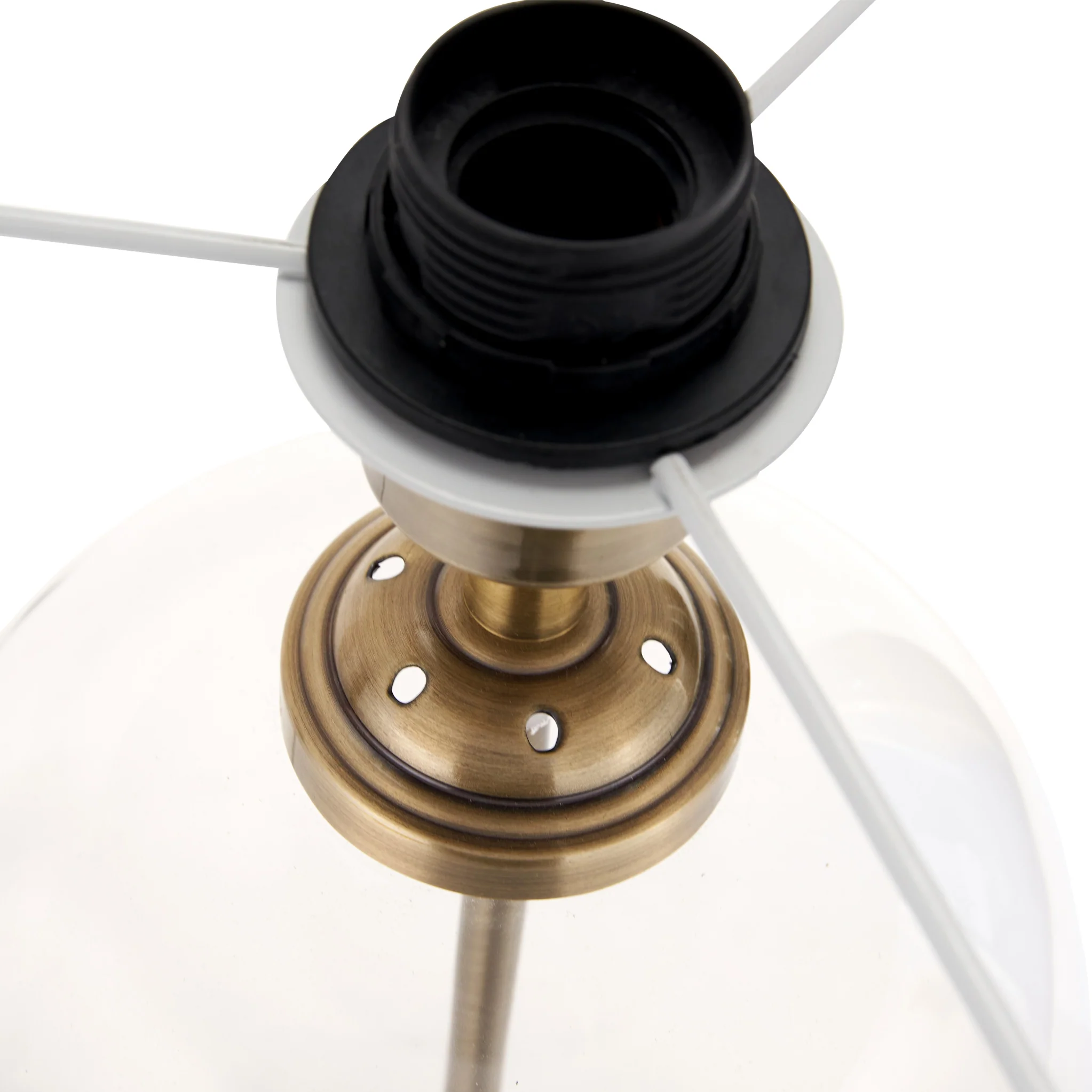 Cloche Clear Glass and Antique Brass Table Lamp - Image 5