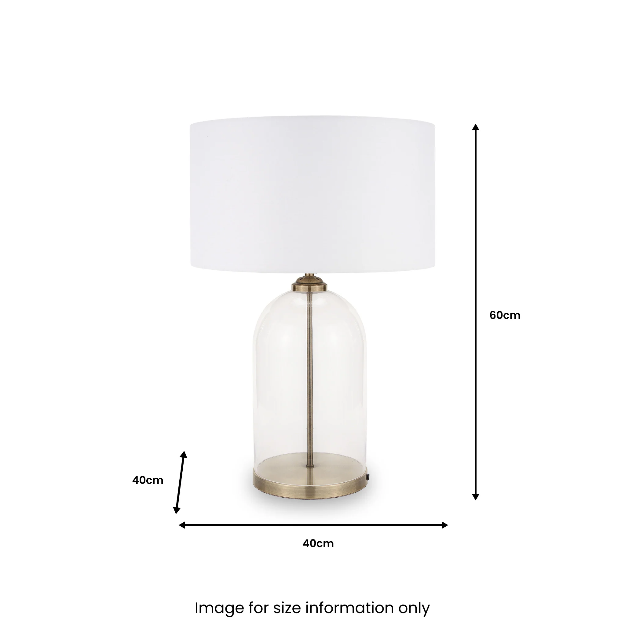 Cloche Clear Glass and Antique Brass Table Lamp - Image 7
