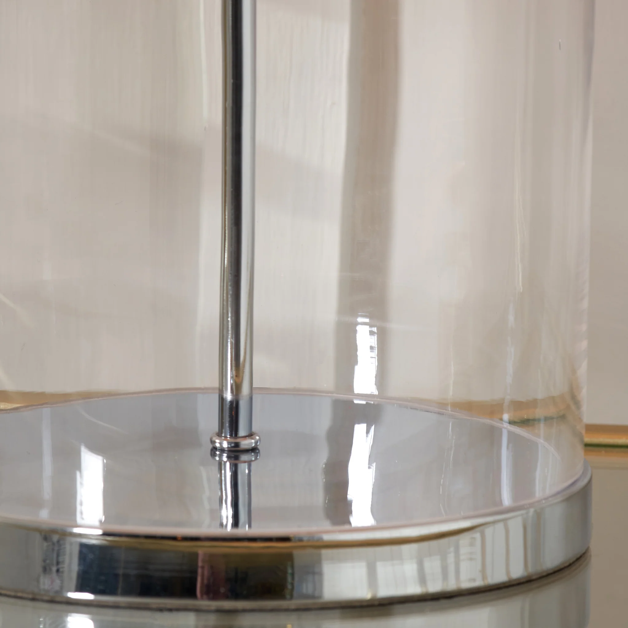 Cloche Clear Glass and Silver Table Lamp - Image 4