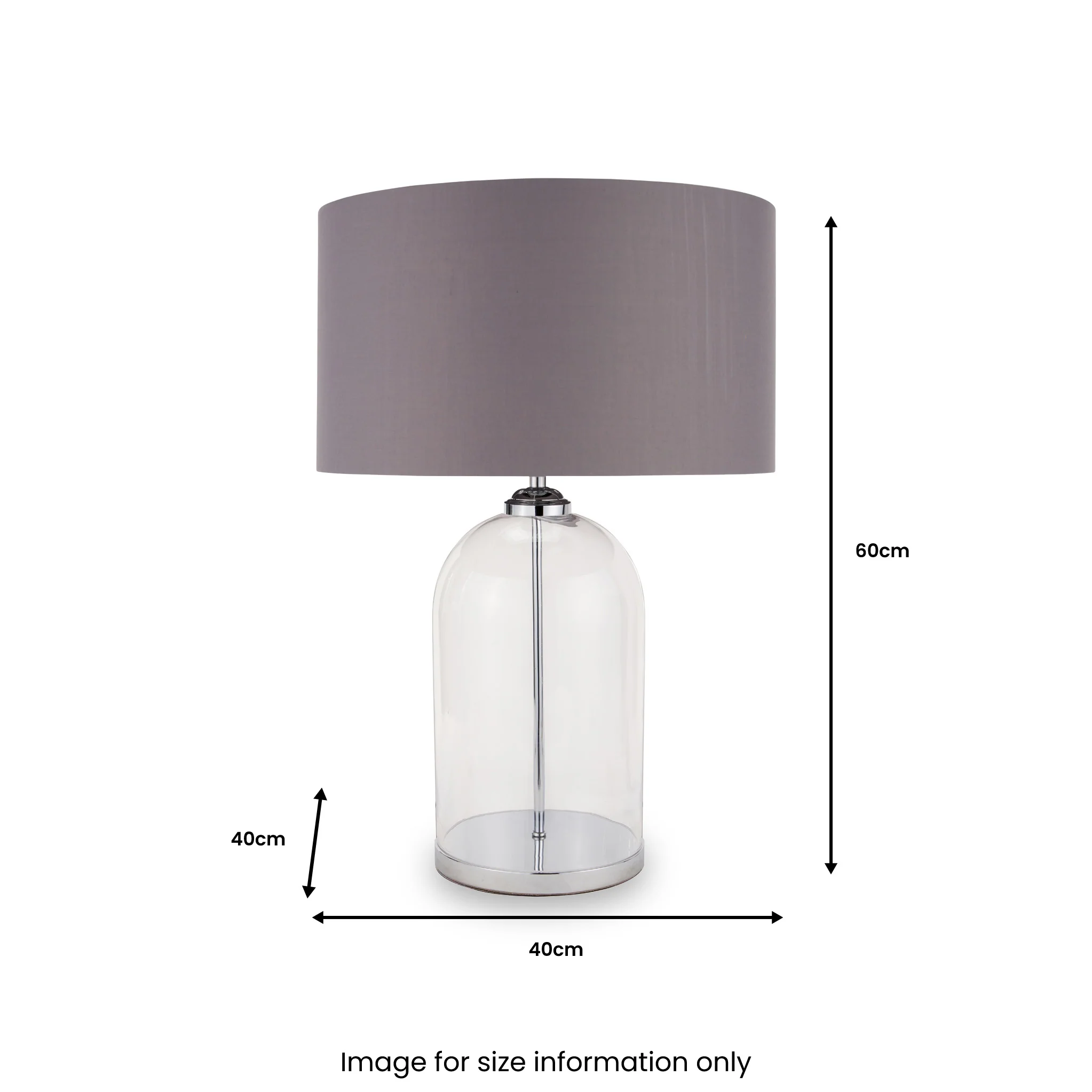 Cloche Clear Glass and Silver Table Lamp - Image 7