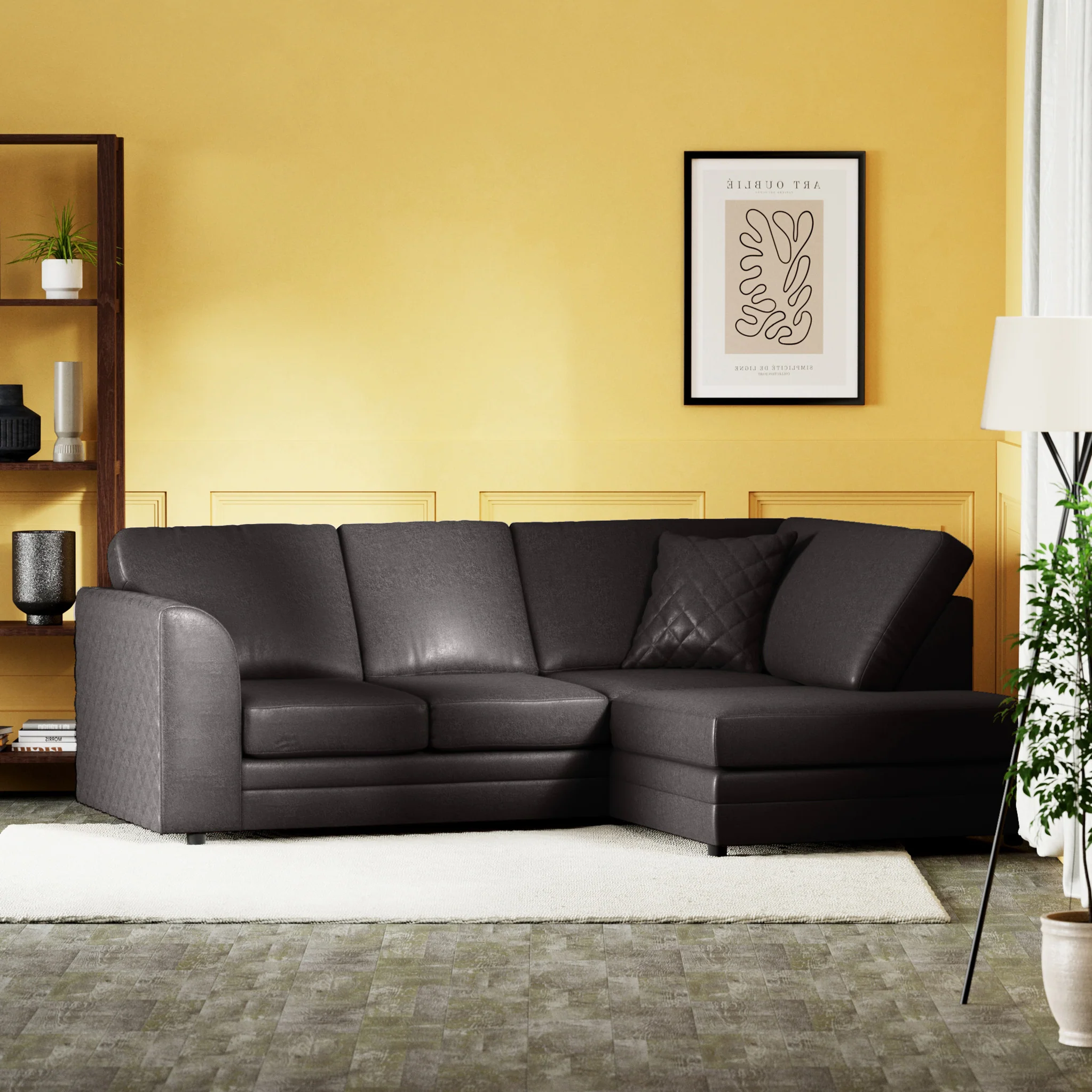 Colby Faux Leather Corner Sofa - Image 12