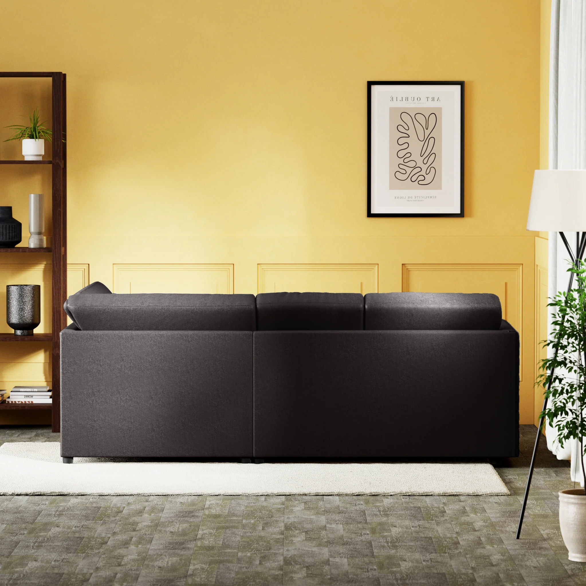 Colby Faux Leather Corner Sofa - Image 15