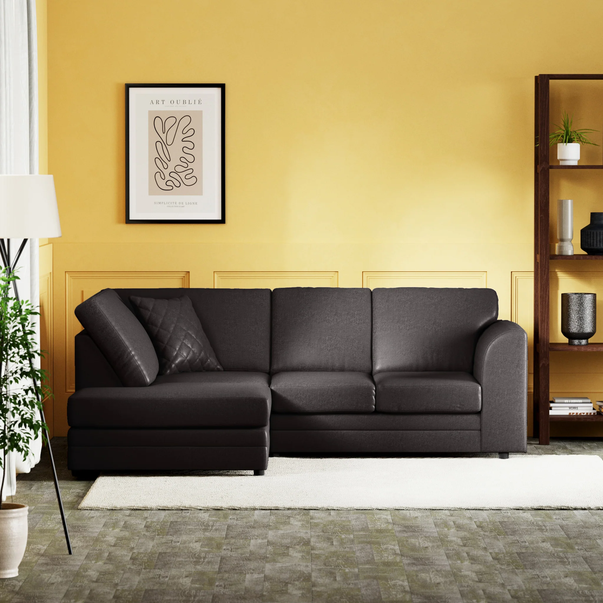 Colby Faux Leather Corner Sofa - Image 2