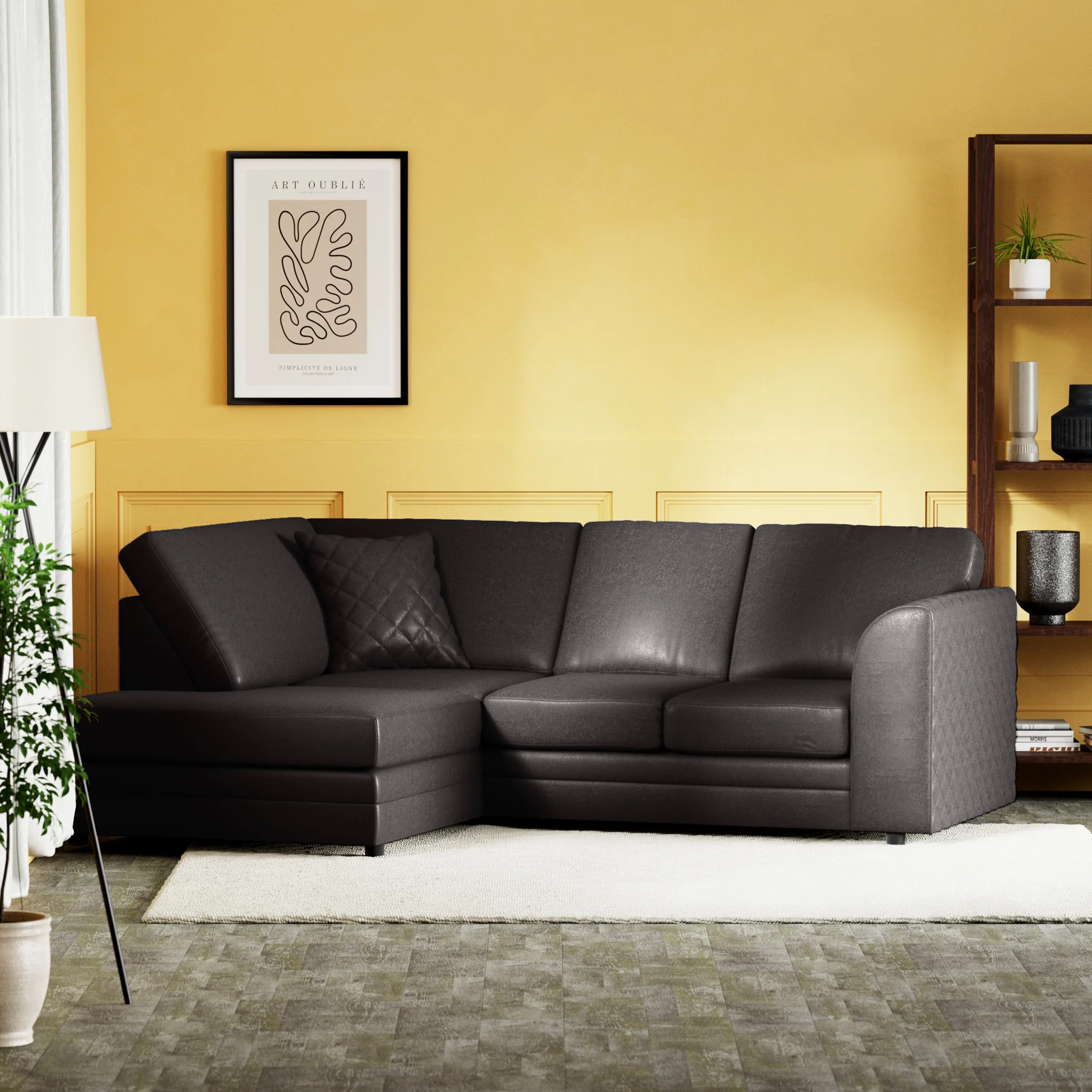 Colby Faux Leather Corner Sofa - Image 4
