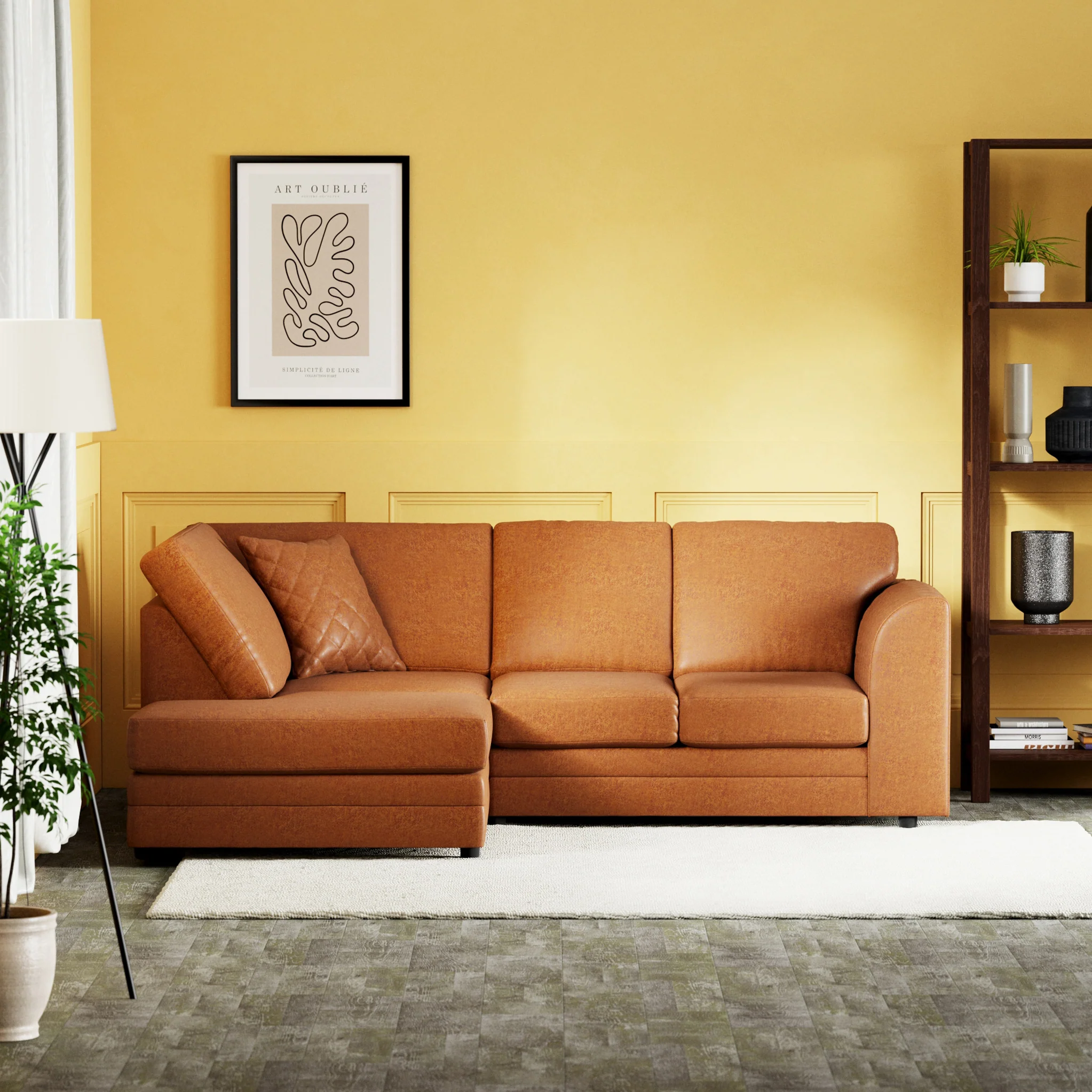 Colby Faux Leather Corner Sofa - Image 45