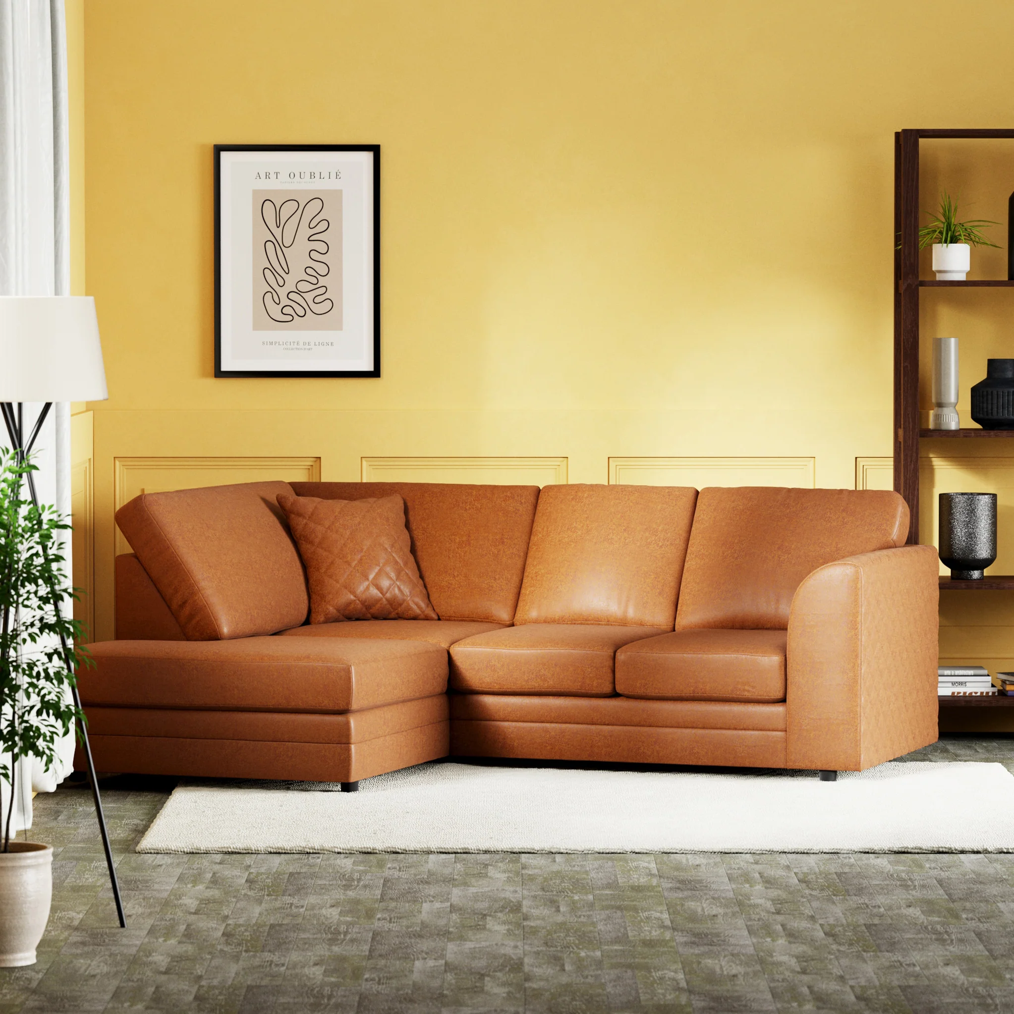 Colby Faux Leather Corner Sofa - Image 46