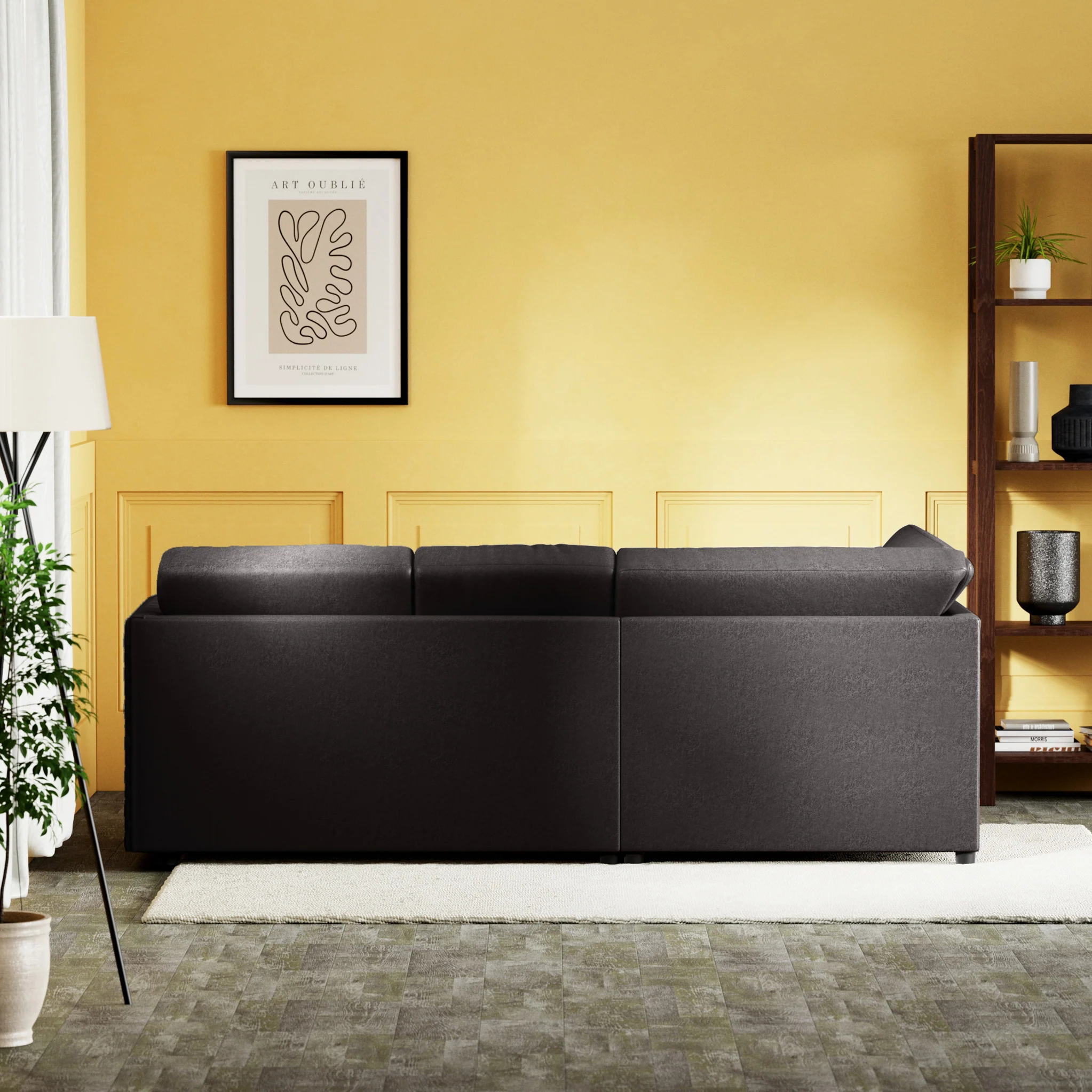 Colby Faux Leather Corner Sofa - Image 6