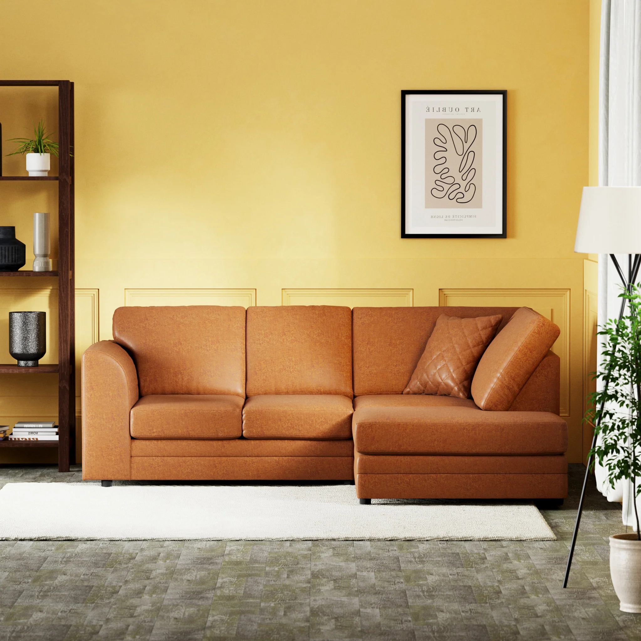 Colby Faux Leather Corner Sofa - Image 60