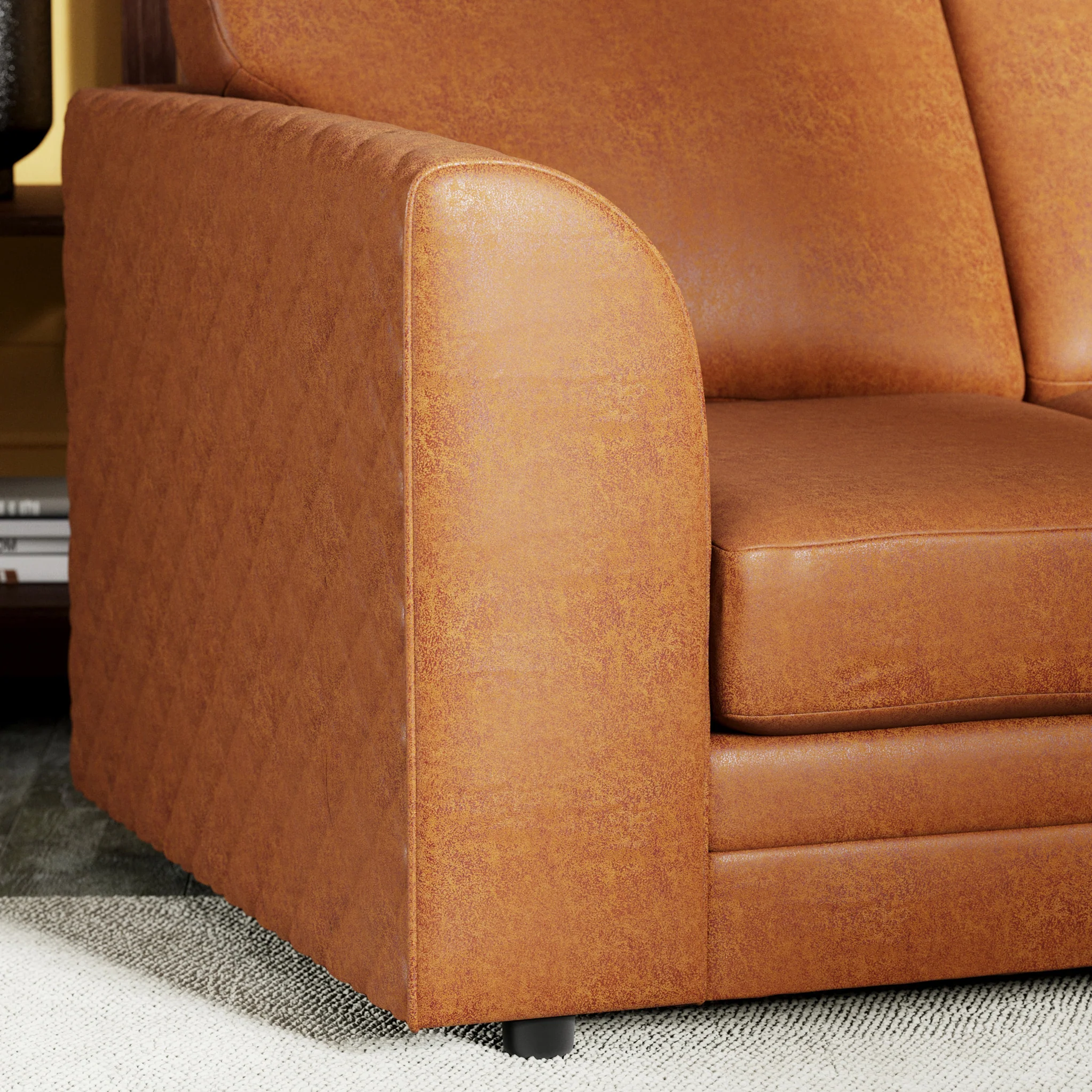 Colby Faux Leather Corner Sofa - Image 64