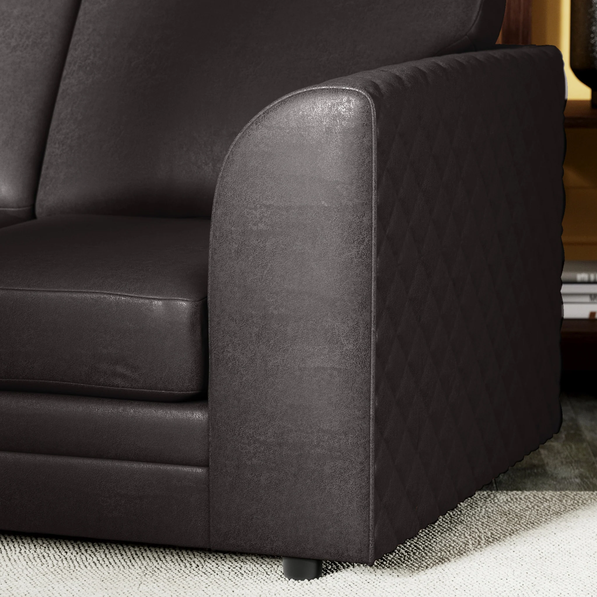 Colby Faux Leather Corner Sofa - Image 7